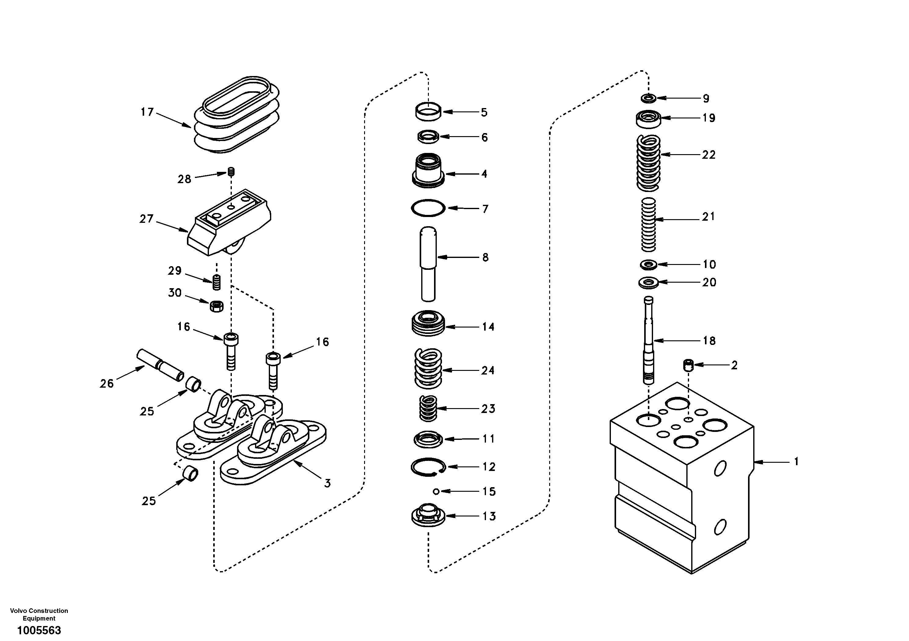 Схема запчастей Volvo EC290 - 50799 Remote control valve pedal, travel motor 