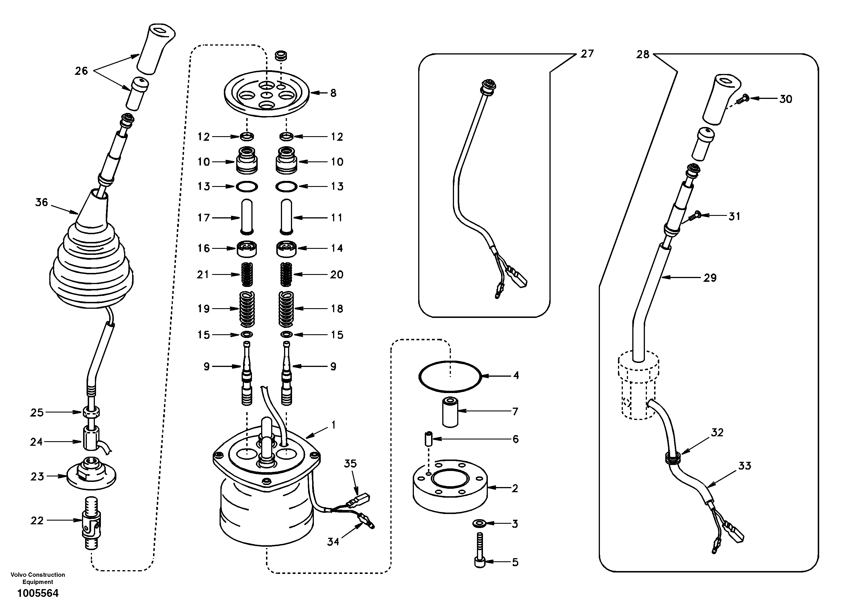 Схема запчастей Volvo EC290 - 91642 Servo system, remote control valve 