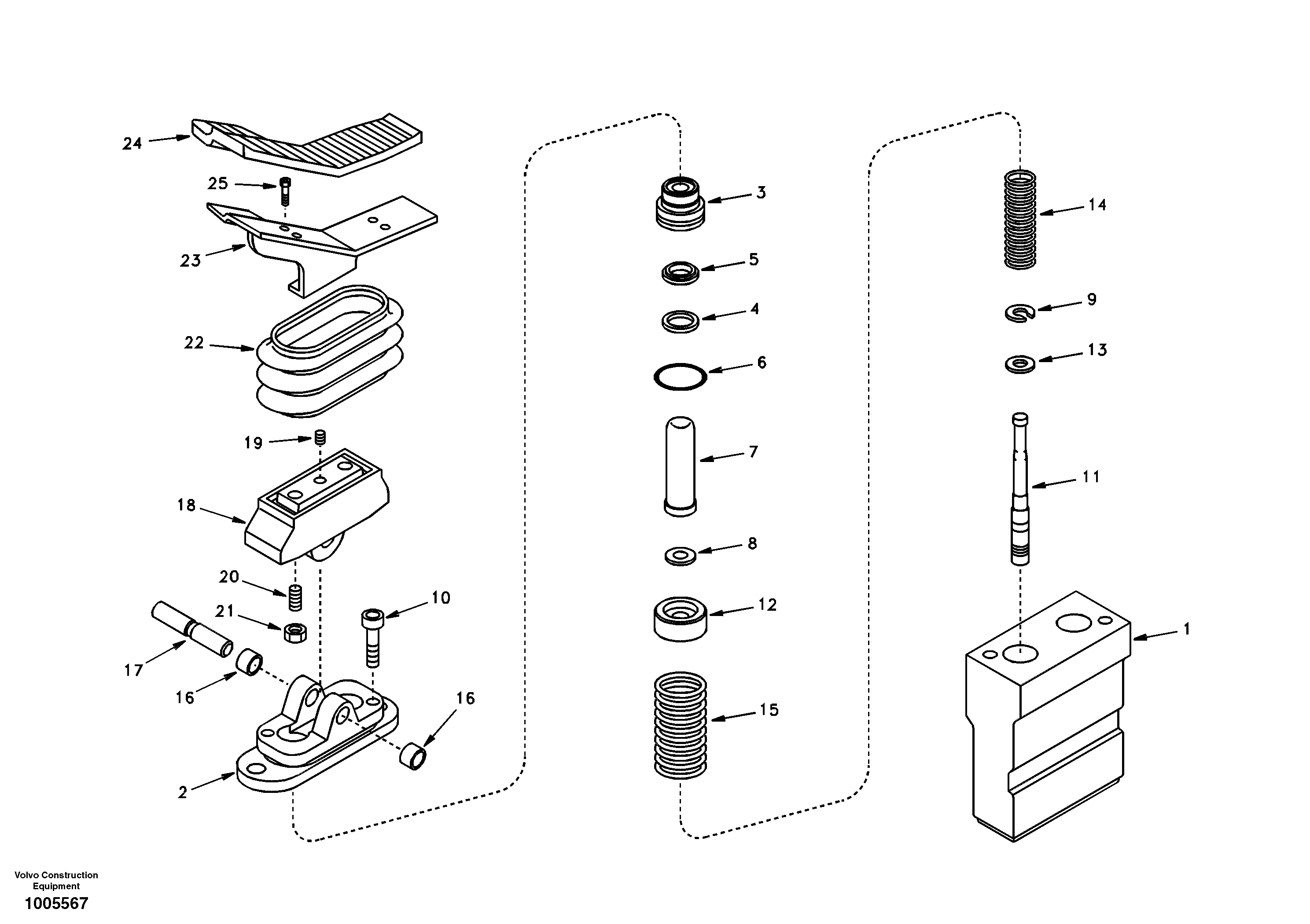 Схема запчастей Volvo EC290 - 50800 Working hydraulic, remote control valve pedal for hammer and shear 