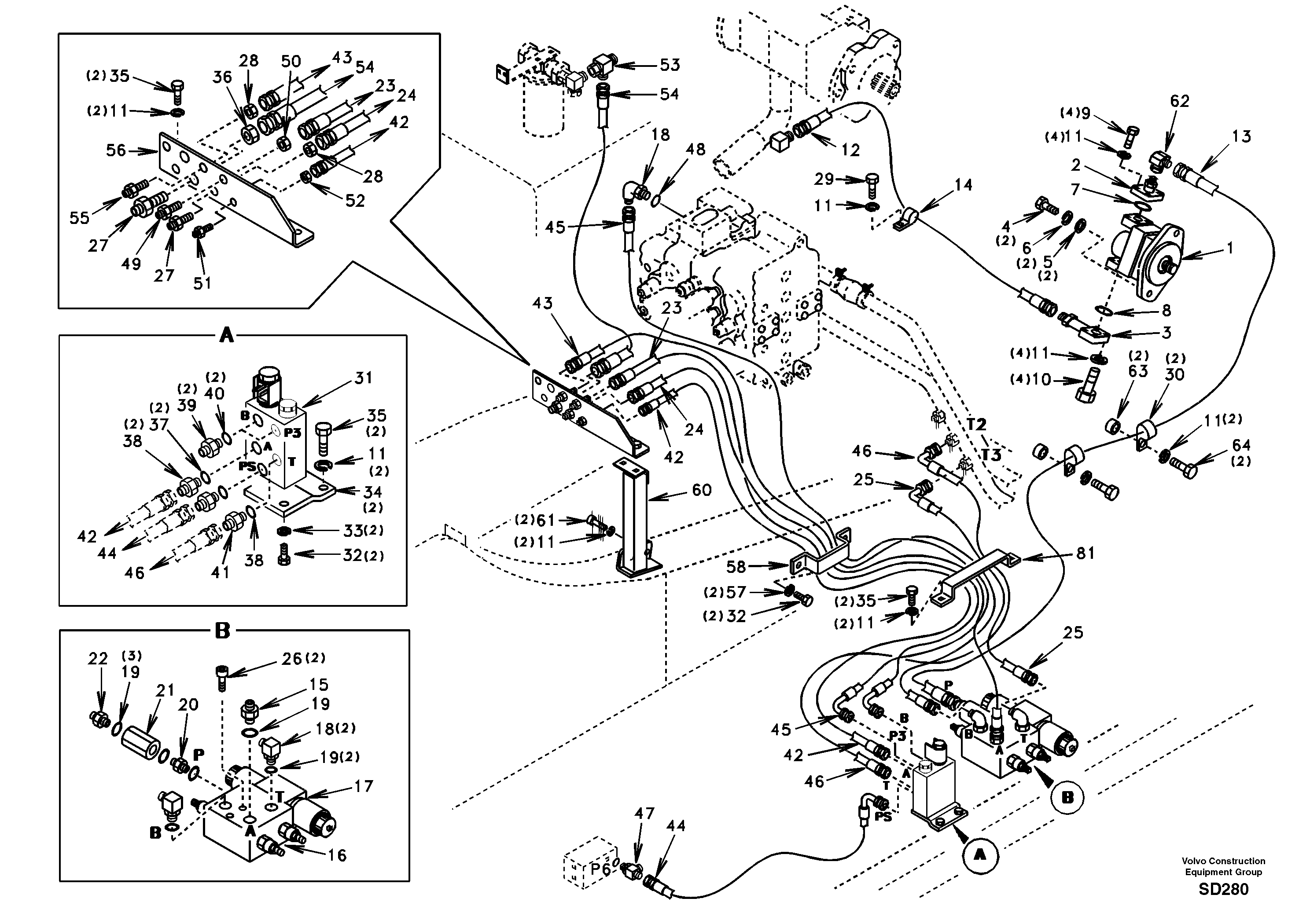 Схема запчастей Volvo EC290 - 9998 Quickfit and rotator hydraulic 