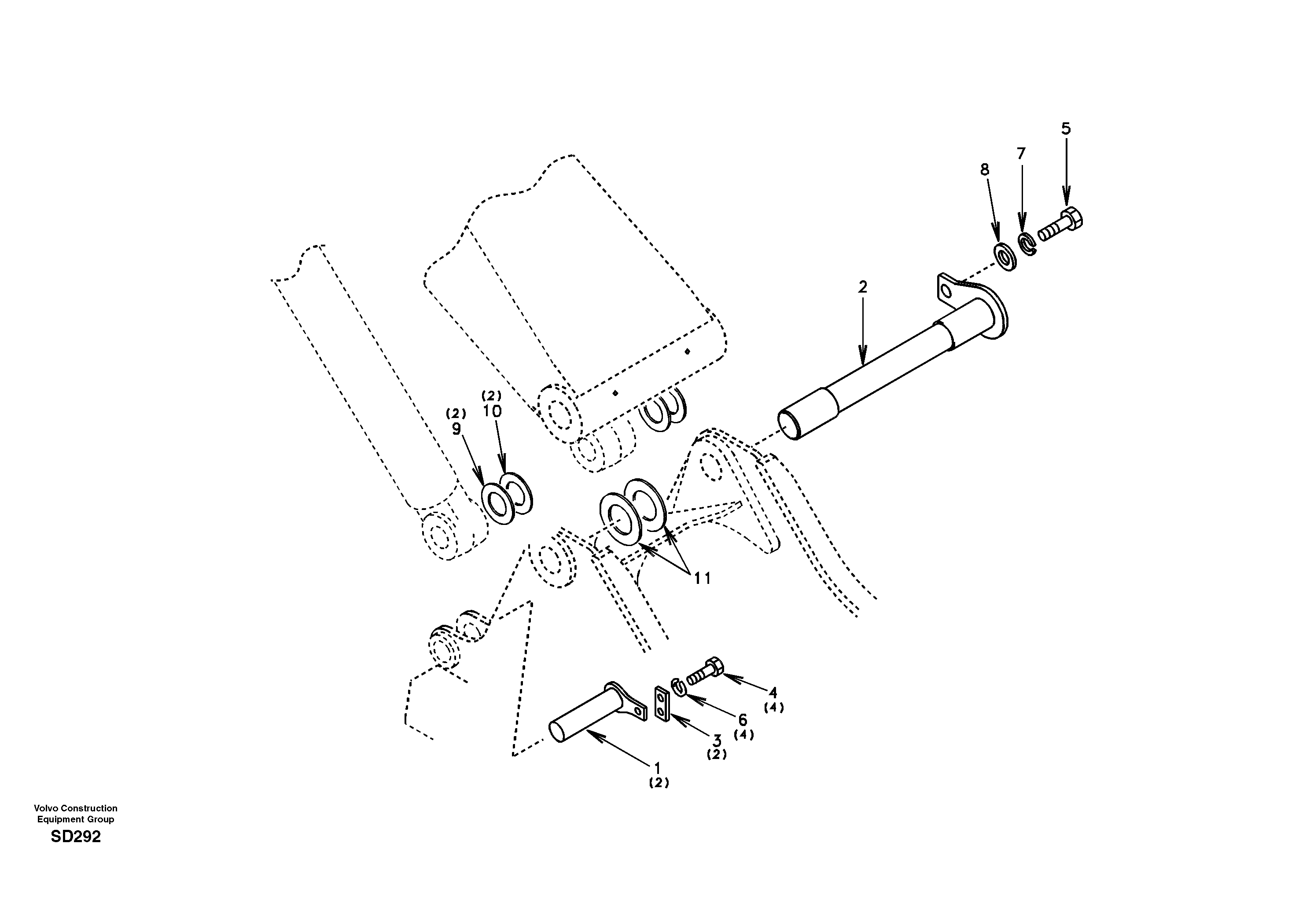 Схема запчастей Volvo EC290 - 26191 Links to boom and boom cylinder mounting 