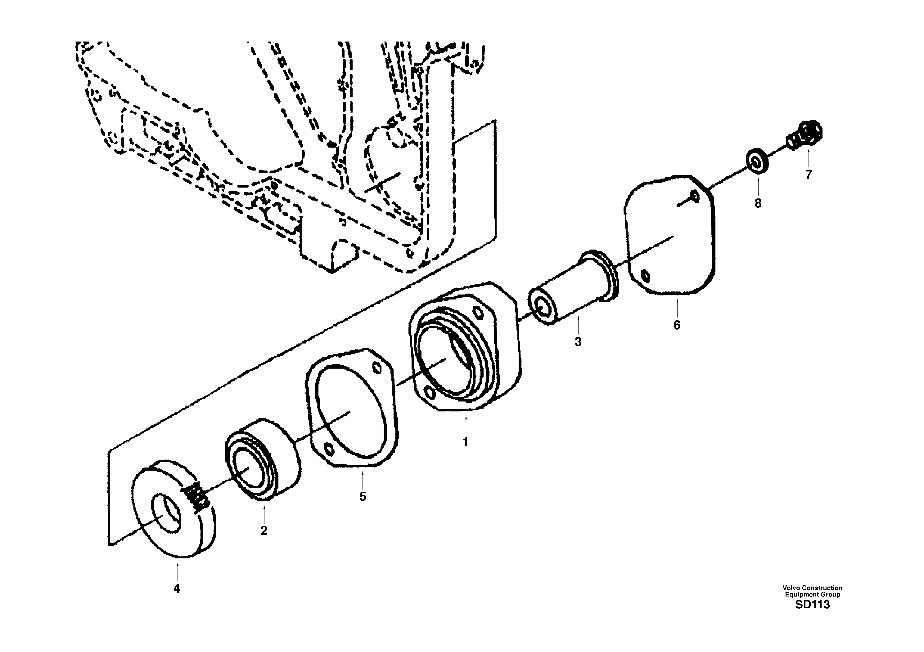 Схема запчастей Volvo EC290 - 7725 Pump drive power take-off 