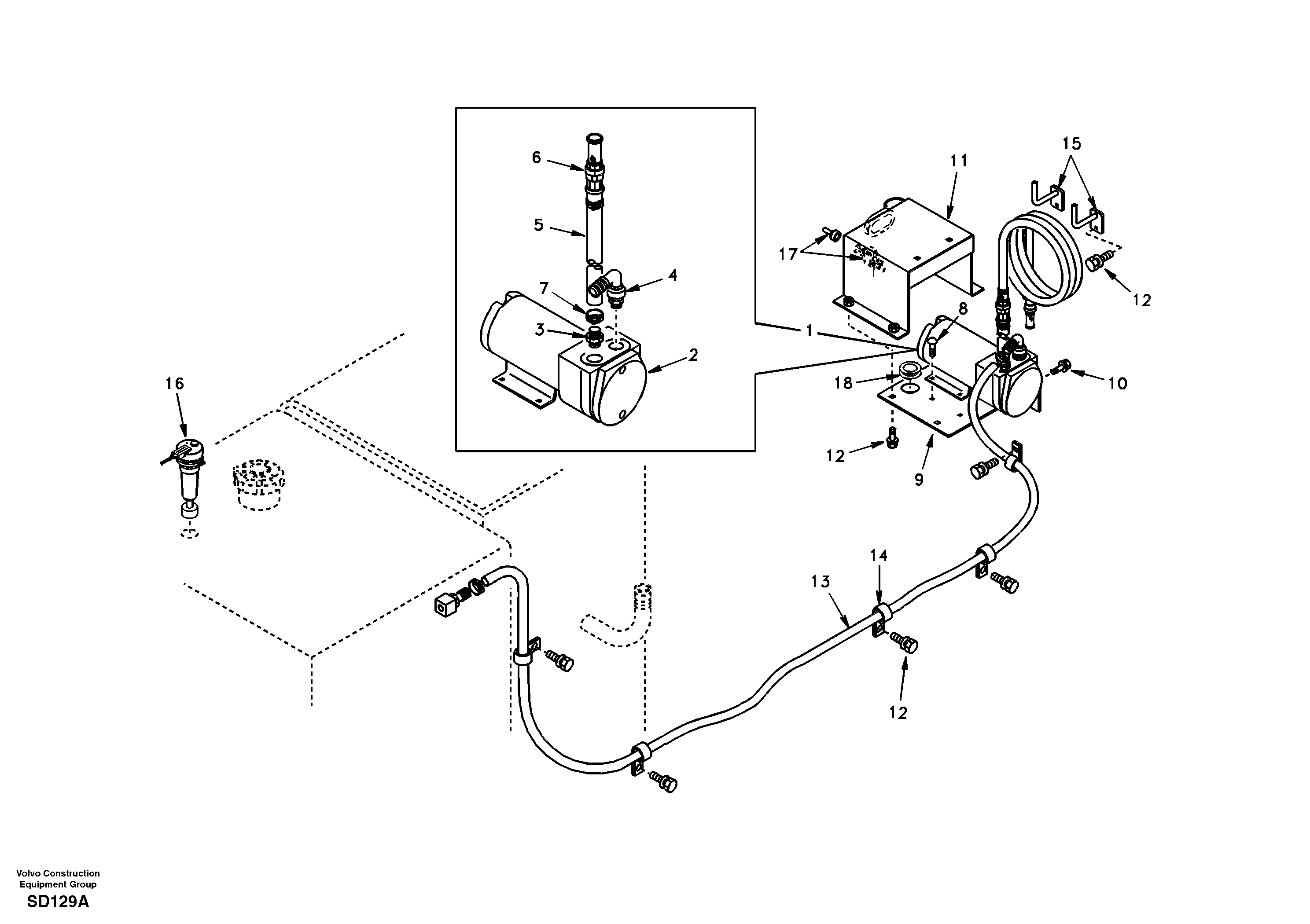 Схема запчастей Volvo EC290 - 99702 Fuel filling pump 