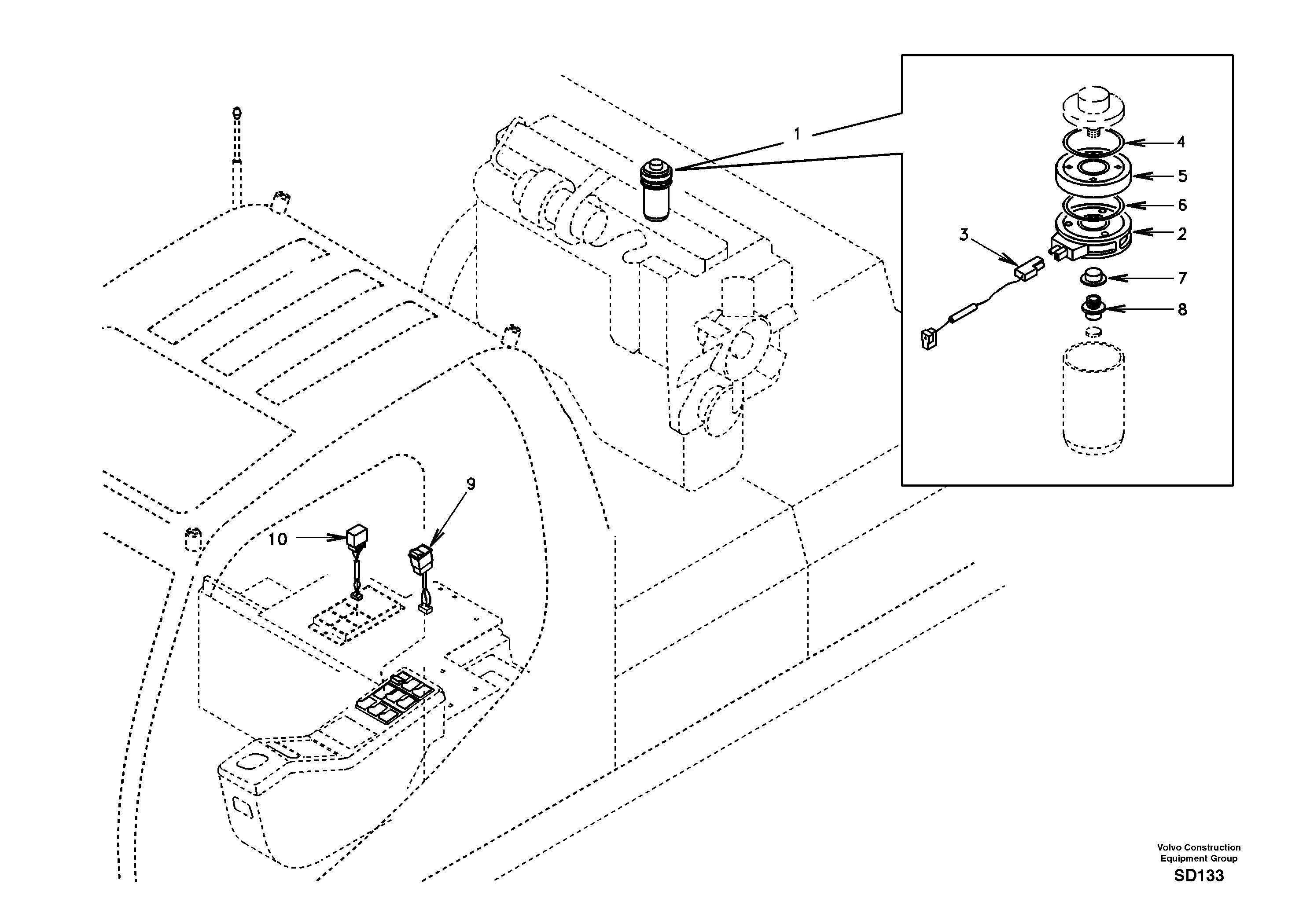 Схема запчастей Volvo EC290 - 28746 Fuel line, fuel heater 