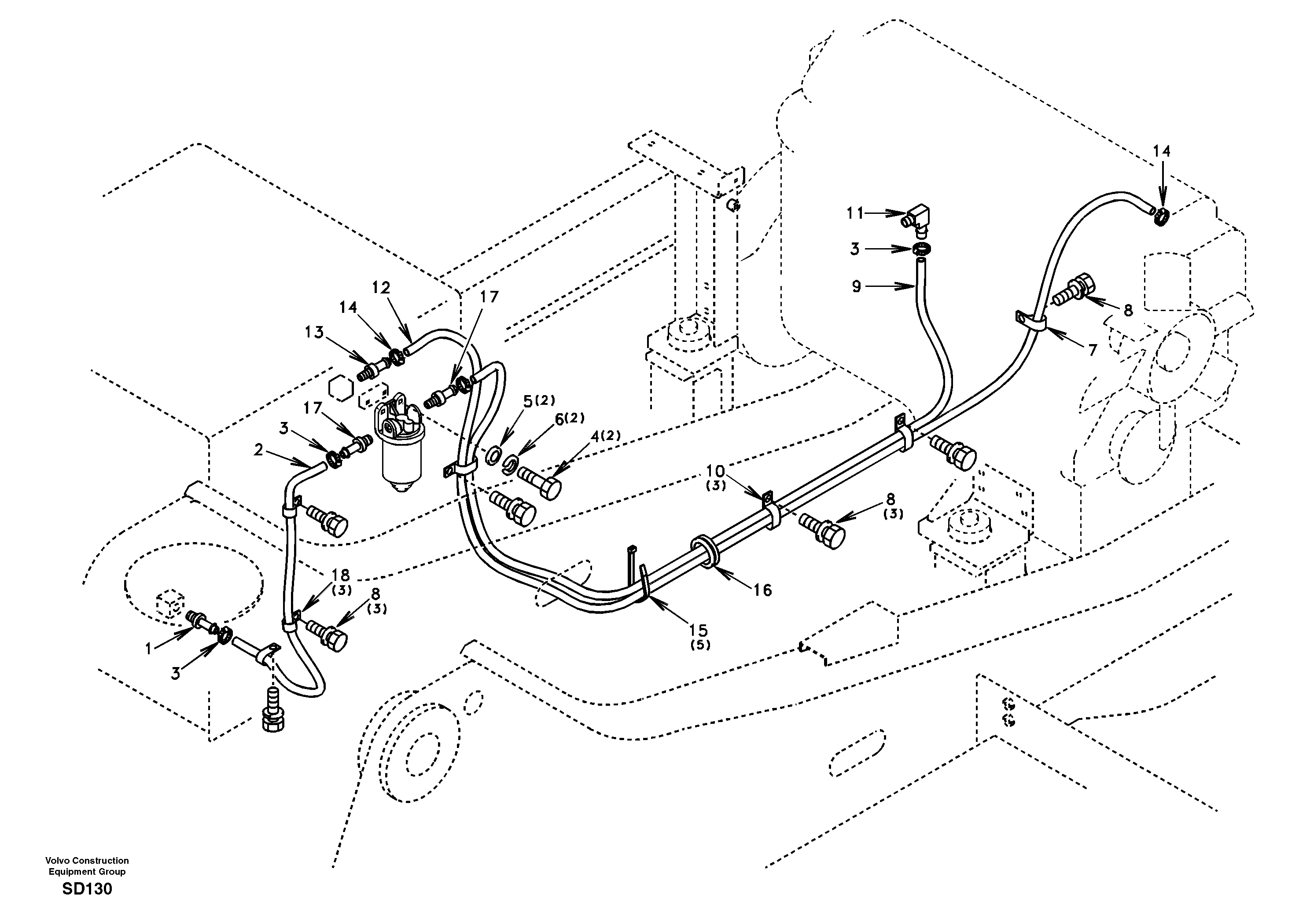 Схема запчастей Volvo EC290 - 32091 Fuel pipe - Fuel tank 