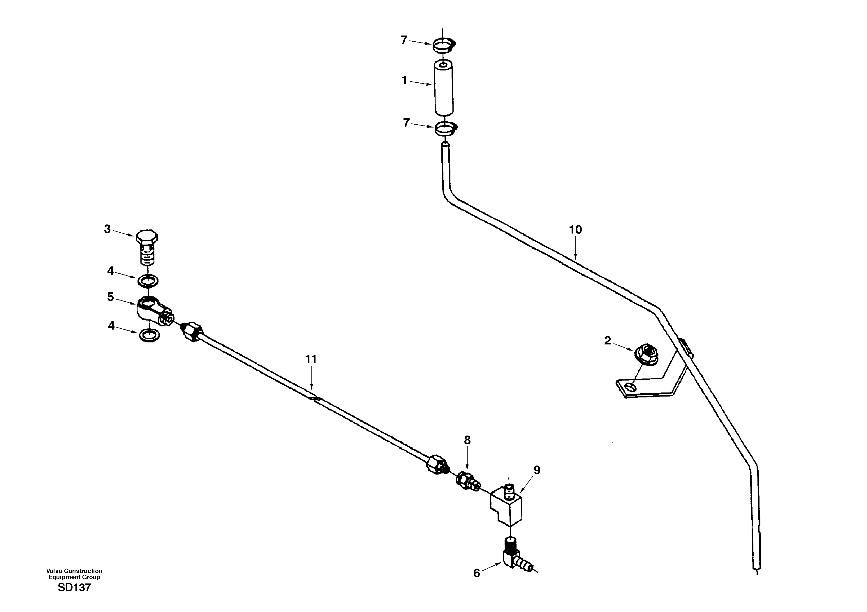 Схема запчастей Volvo EC290 - 44199 Air fuel control, plumbing 