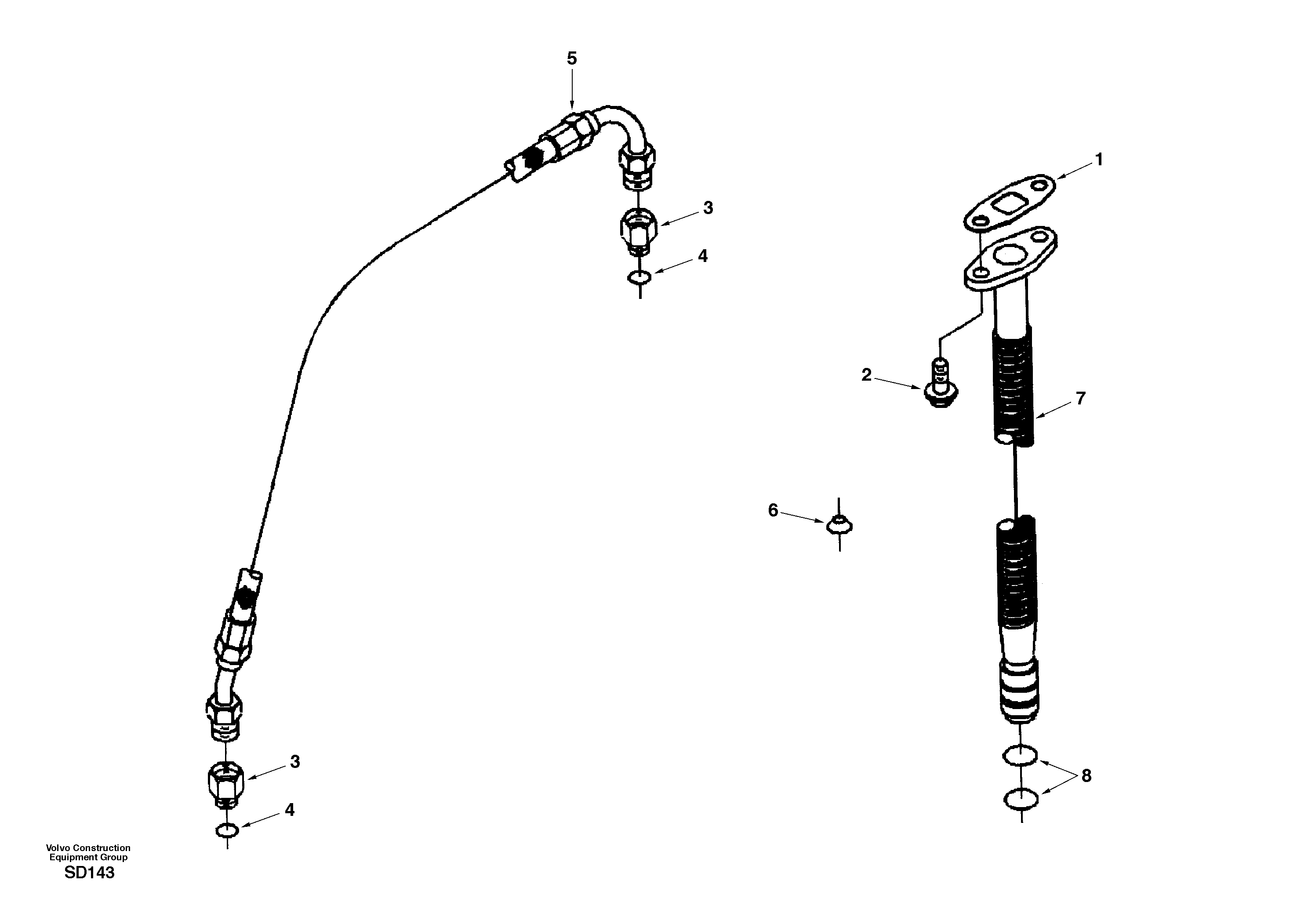 Схема запчастей Volvo EC290 - 34866 Turbocharger, plumbing 