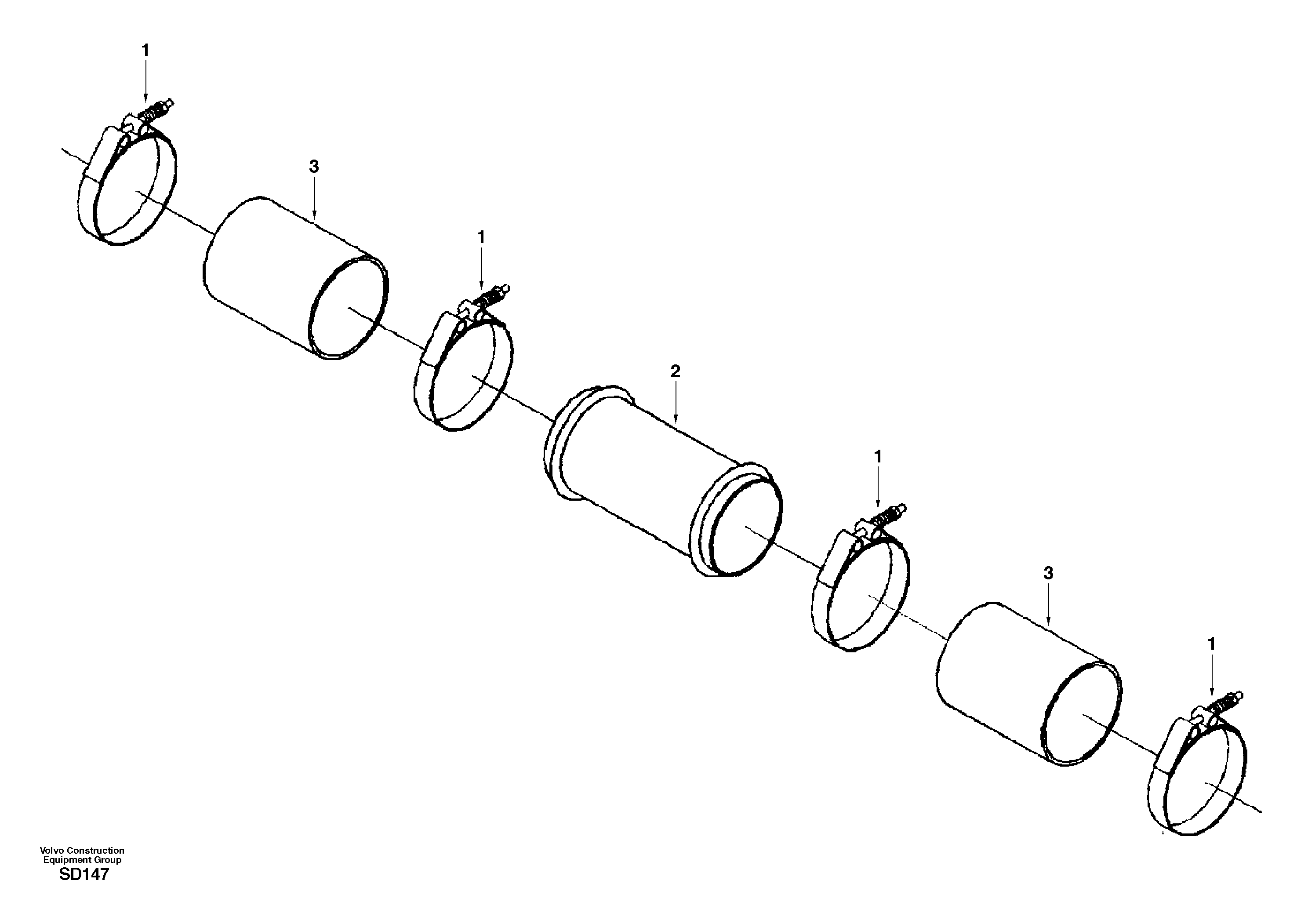 Схема запчастей Volvo EC290 - 28754 Charge air cooler, plumbing 