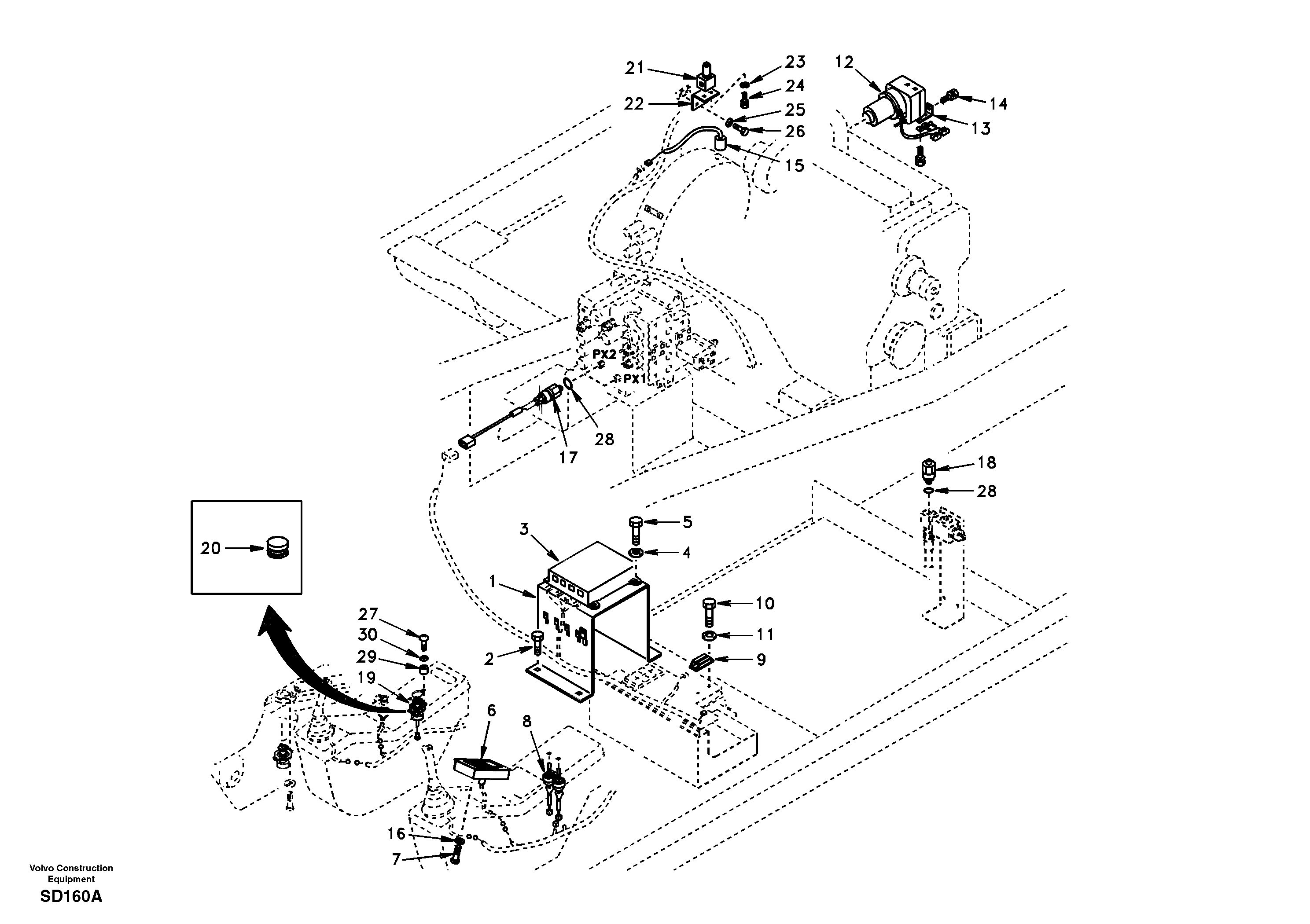 Схема запчастей Volvo EC290 - 101580 Automatic Speed control 