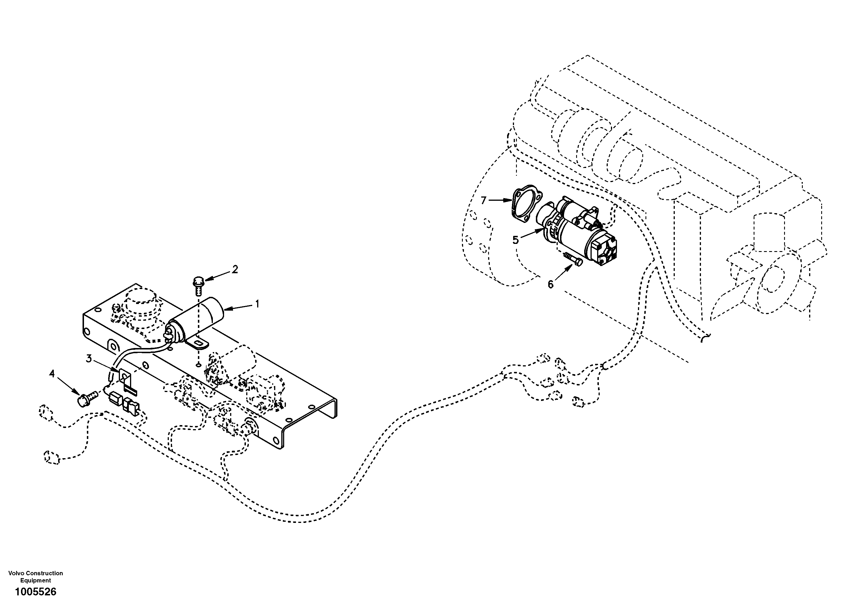 Схема запчастей Volvo EC290 - 29438 Starter motor, mounting 