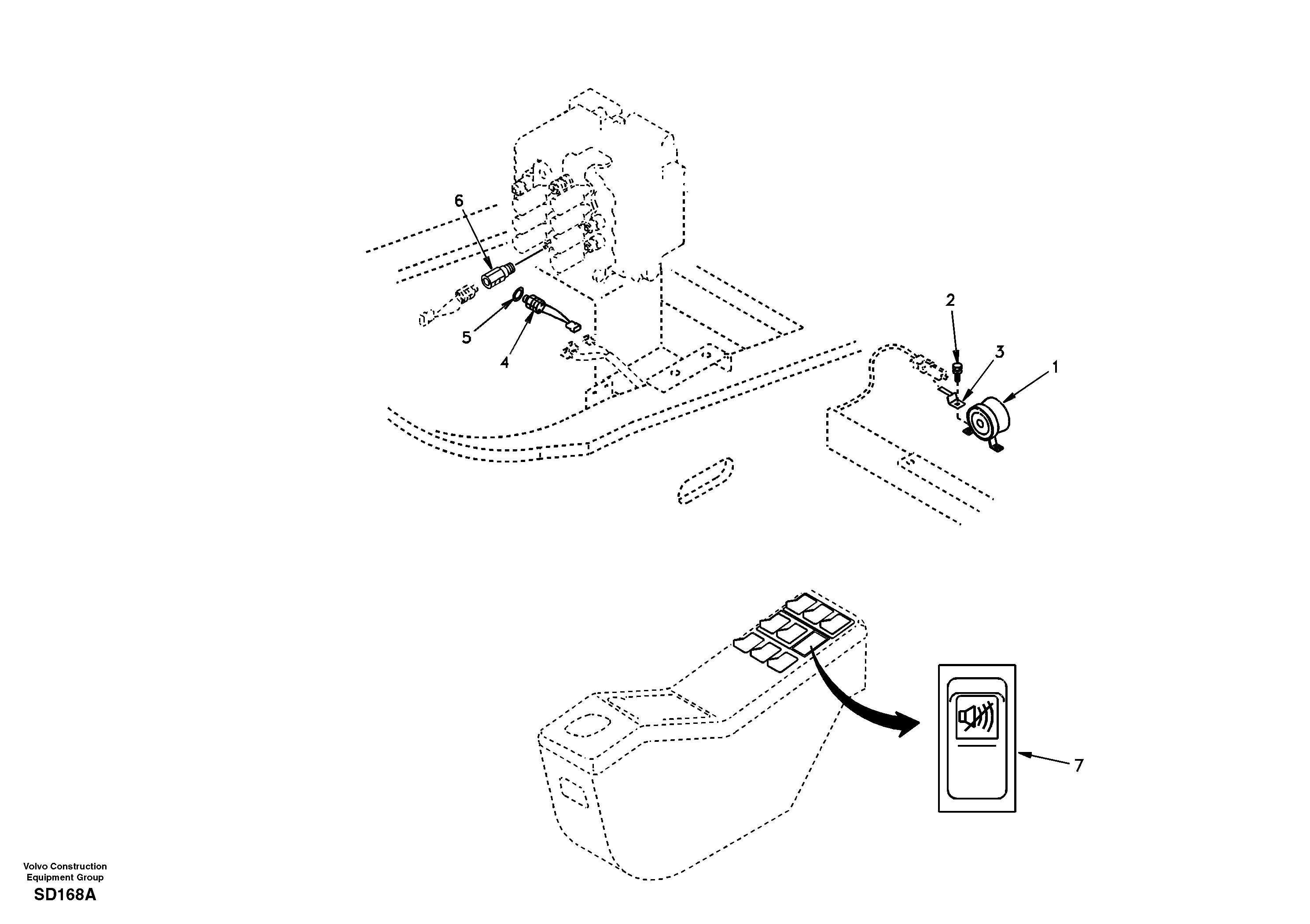 Схема запчастей Volvo EC290 - 29441 Back-up warning unit 