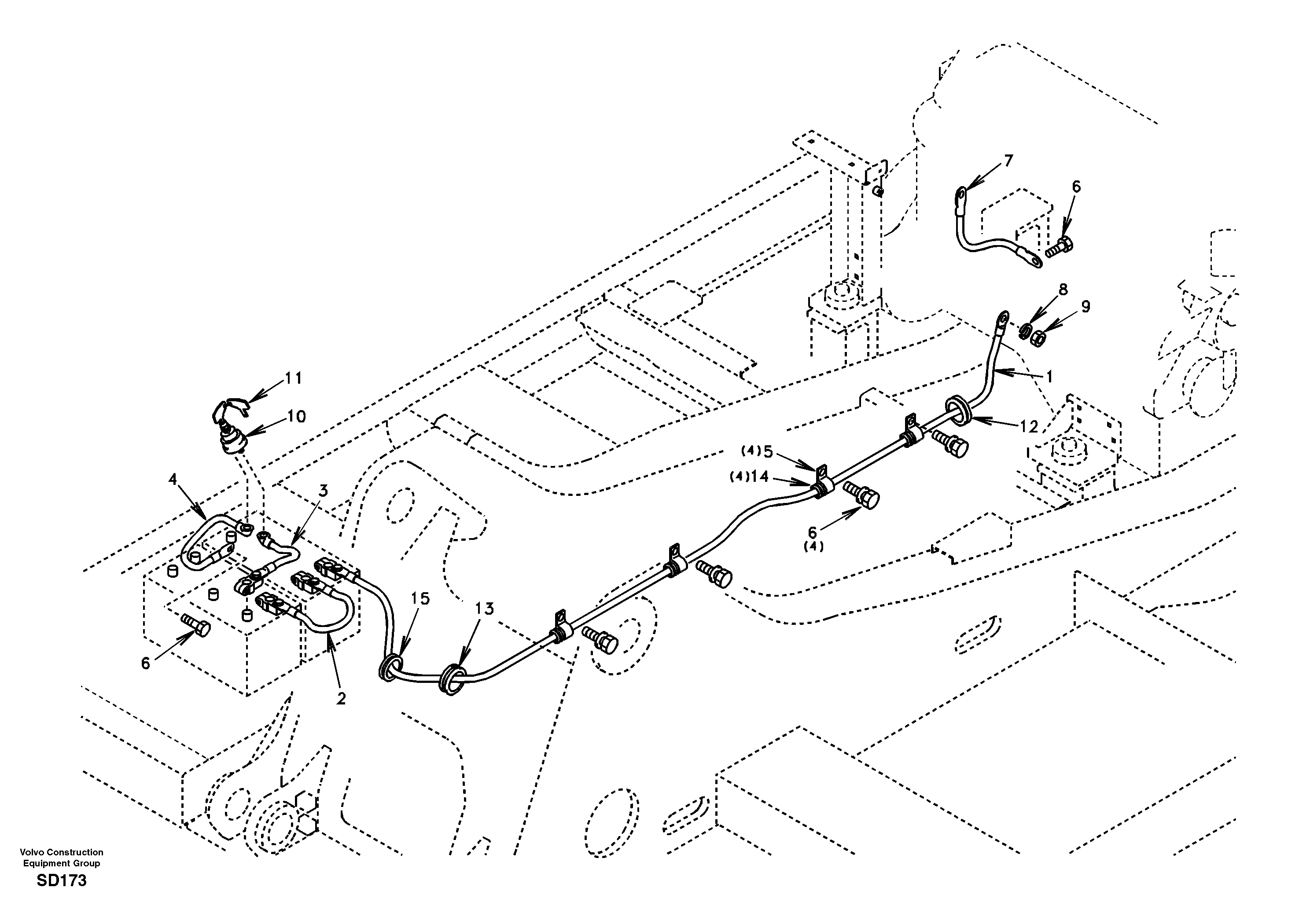 Схема запчастей Volvo EC290 - 12165 Cables, battery 