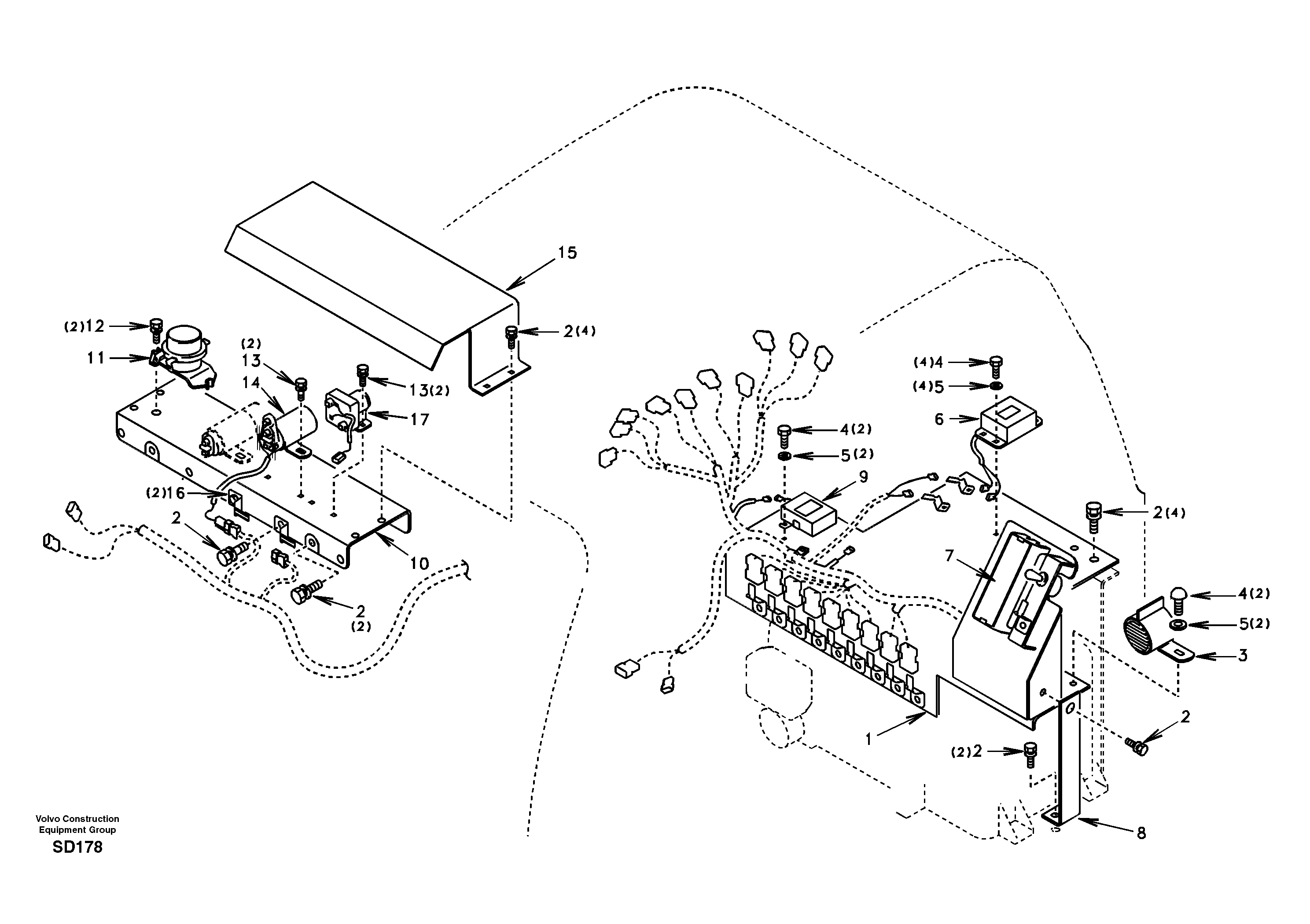 Схема запчастей Volvo EC290 - 28539 Electrical distribution box 