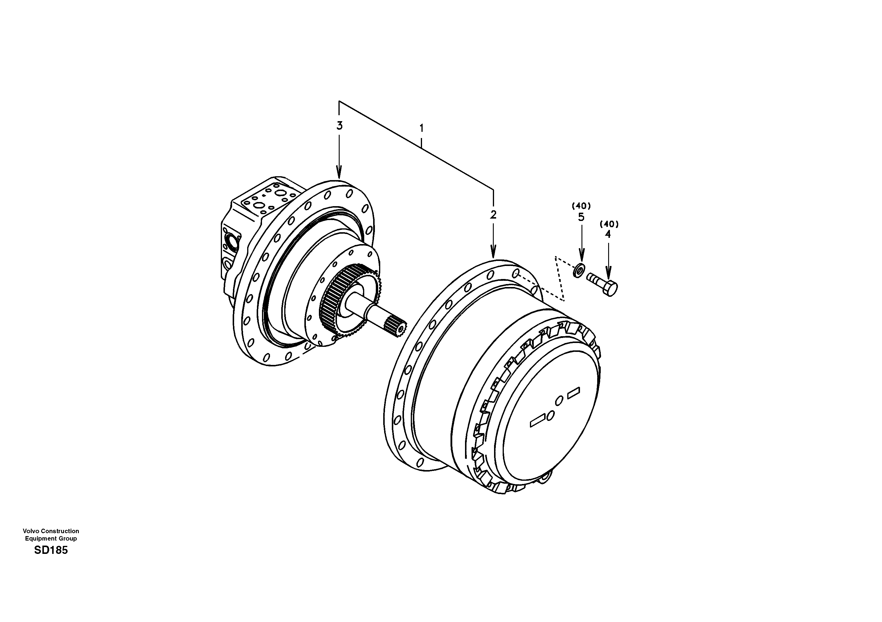 Схема запчастей Volvo EC290 - 44798 Travel motor with mounting parts 