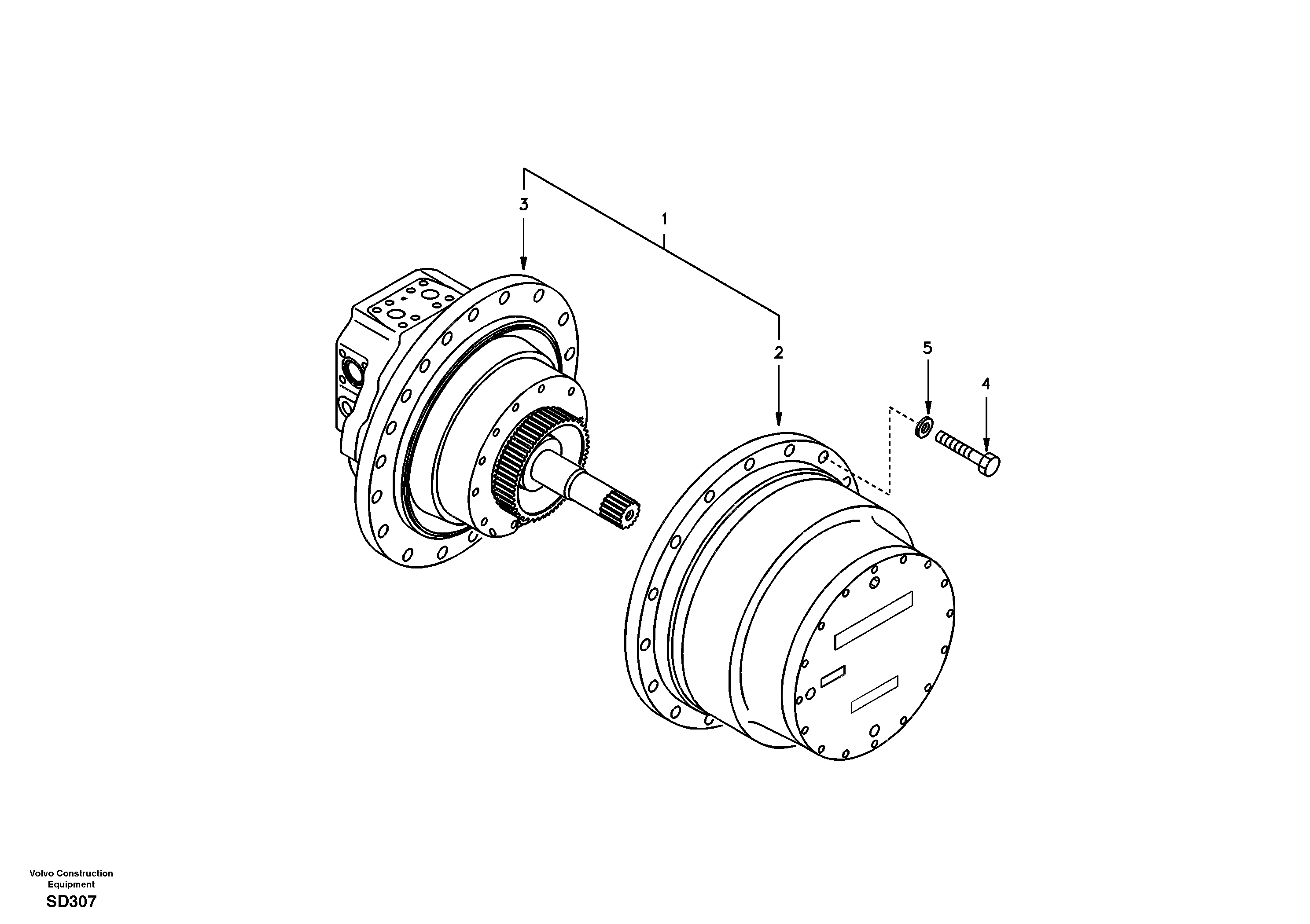 Схема запчастей Volvo EC290 - 44799 Travel motor with mounting parts 