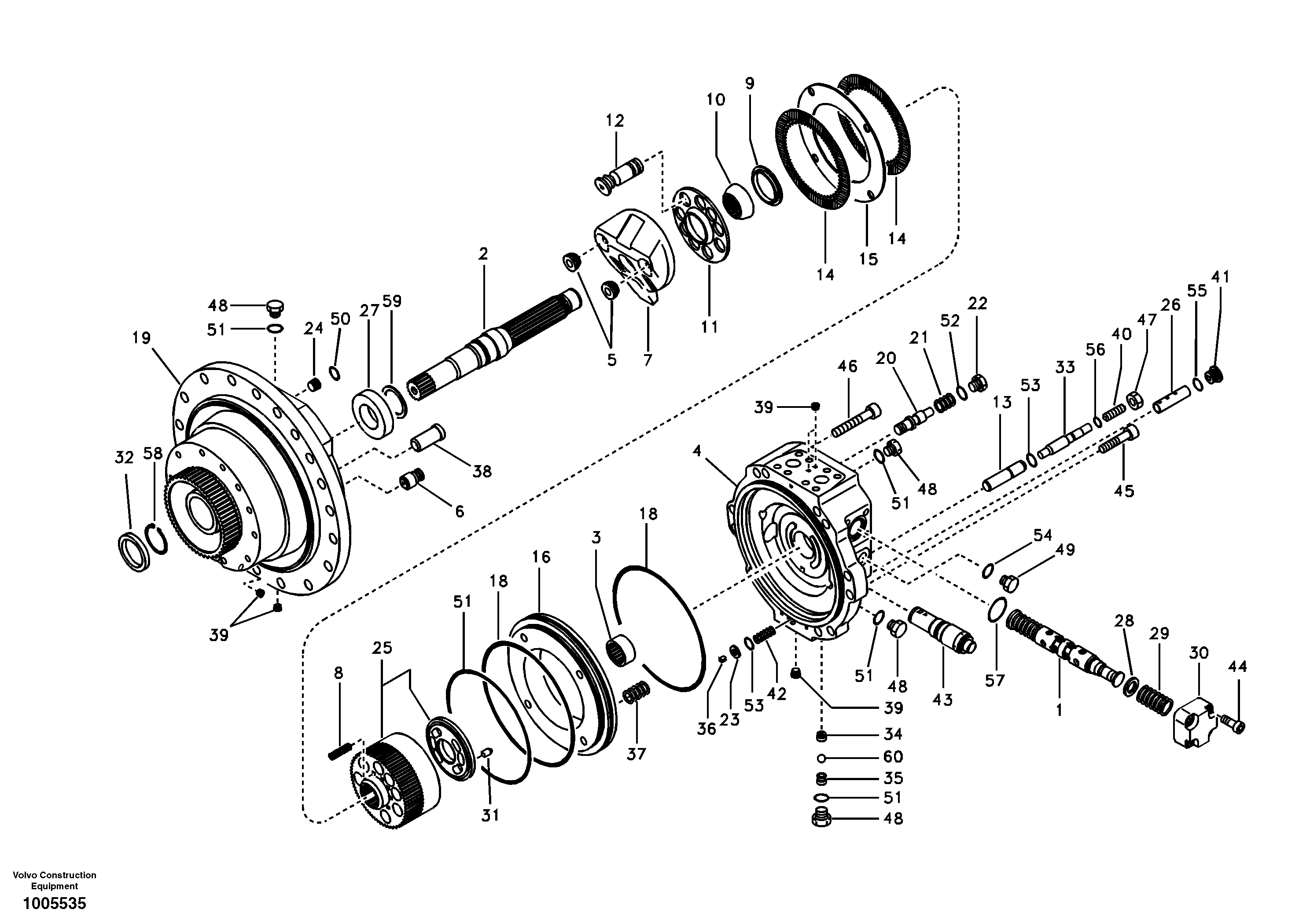 Схема запчастей Volvo EC290 - 93730 Гидромотор хода 