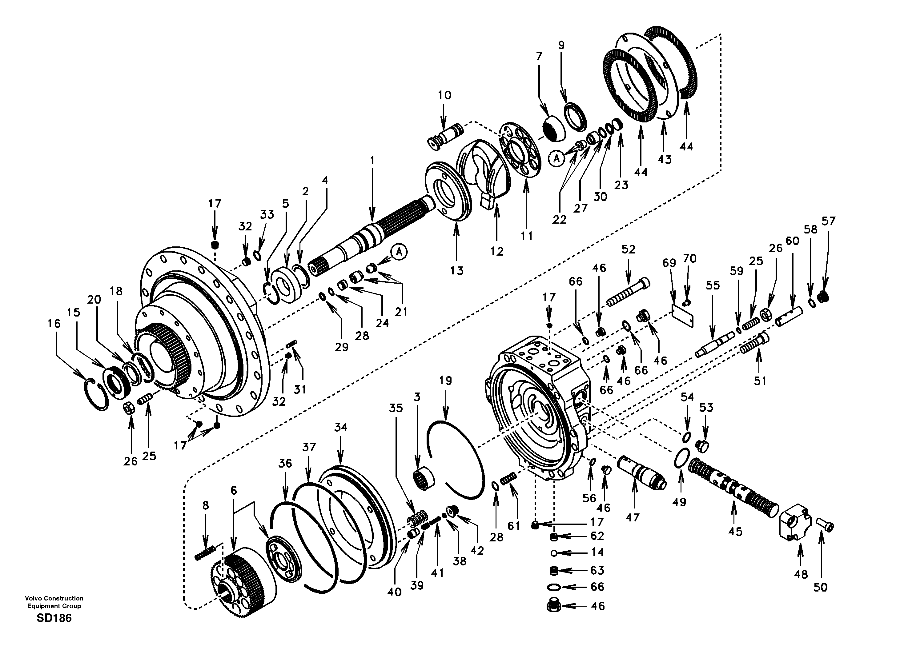 Схема запчастей Volvo EC290 - 93930 Гидромотор хода 