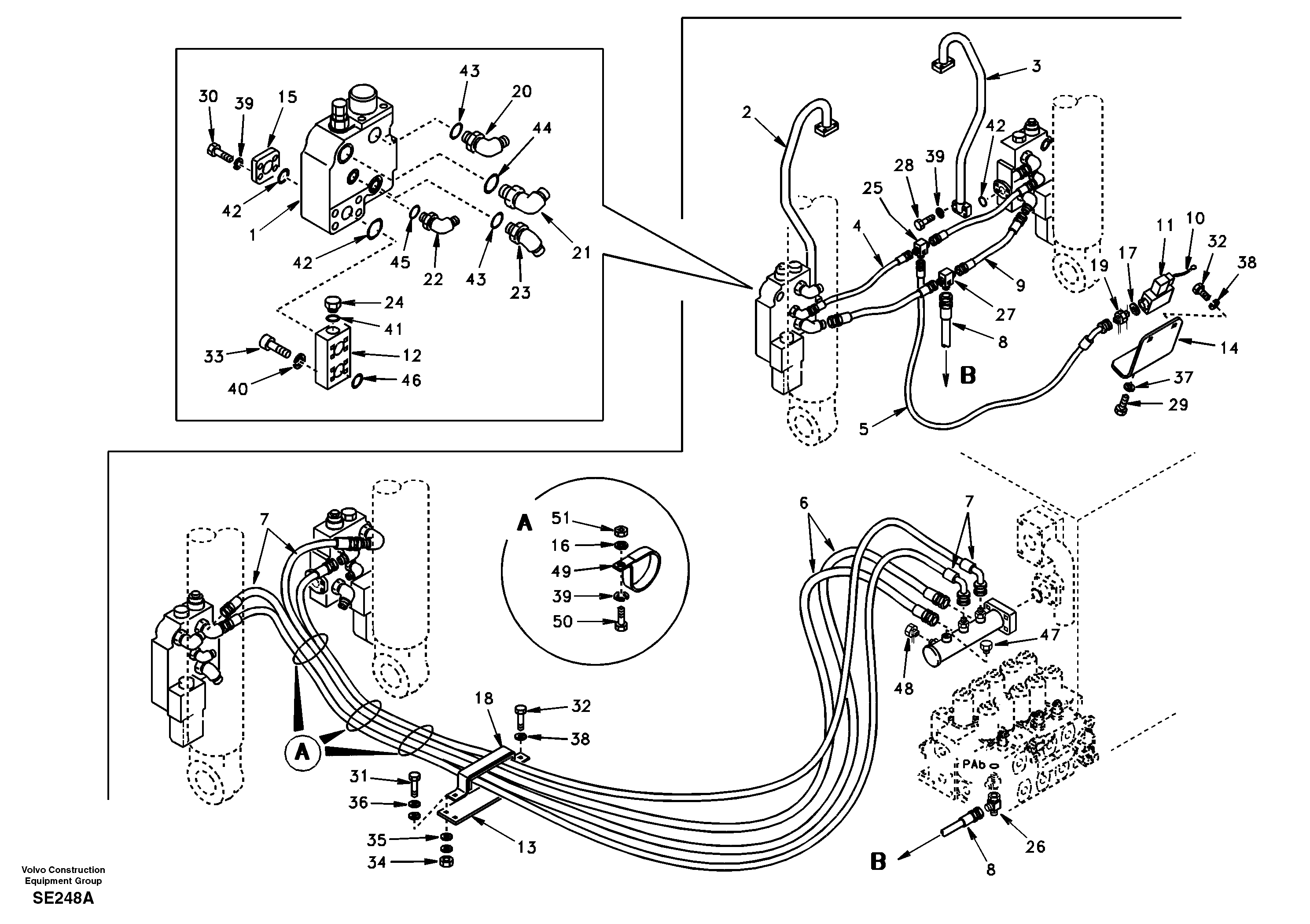 Схема запчастей Volvo EC360 - 12493 Working hydraulic, boom rupture 