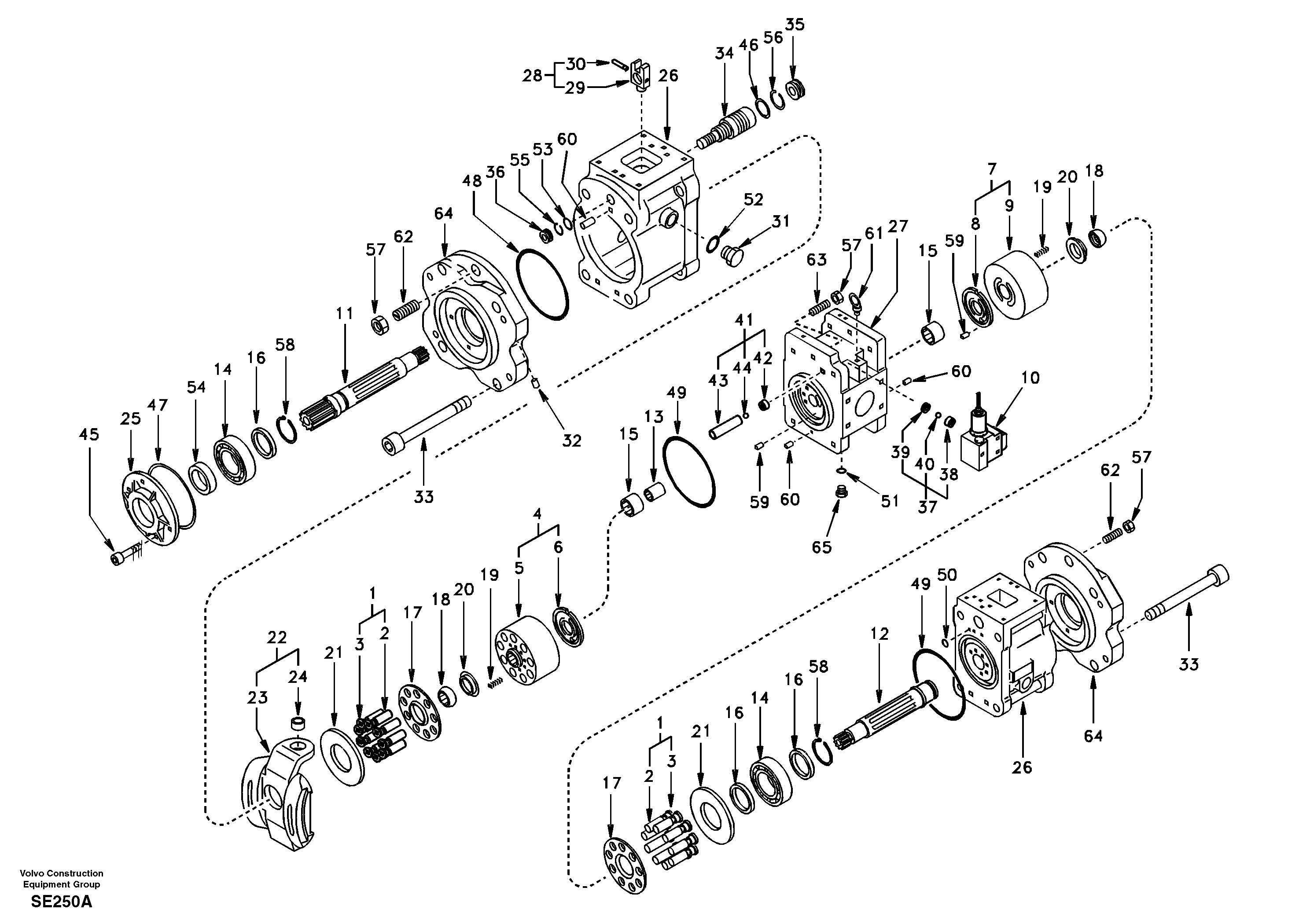 Схема запчастей Volvo EC360 - 91885 Гидронасос (основной насос) 