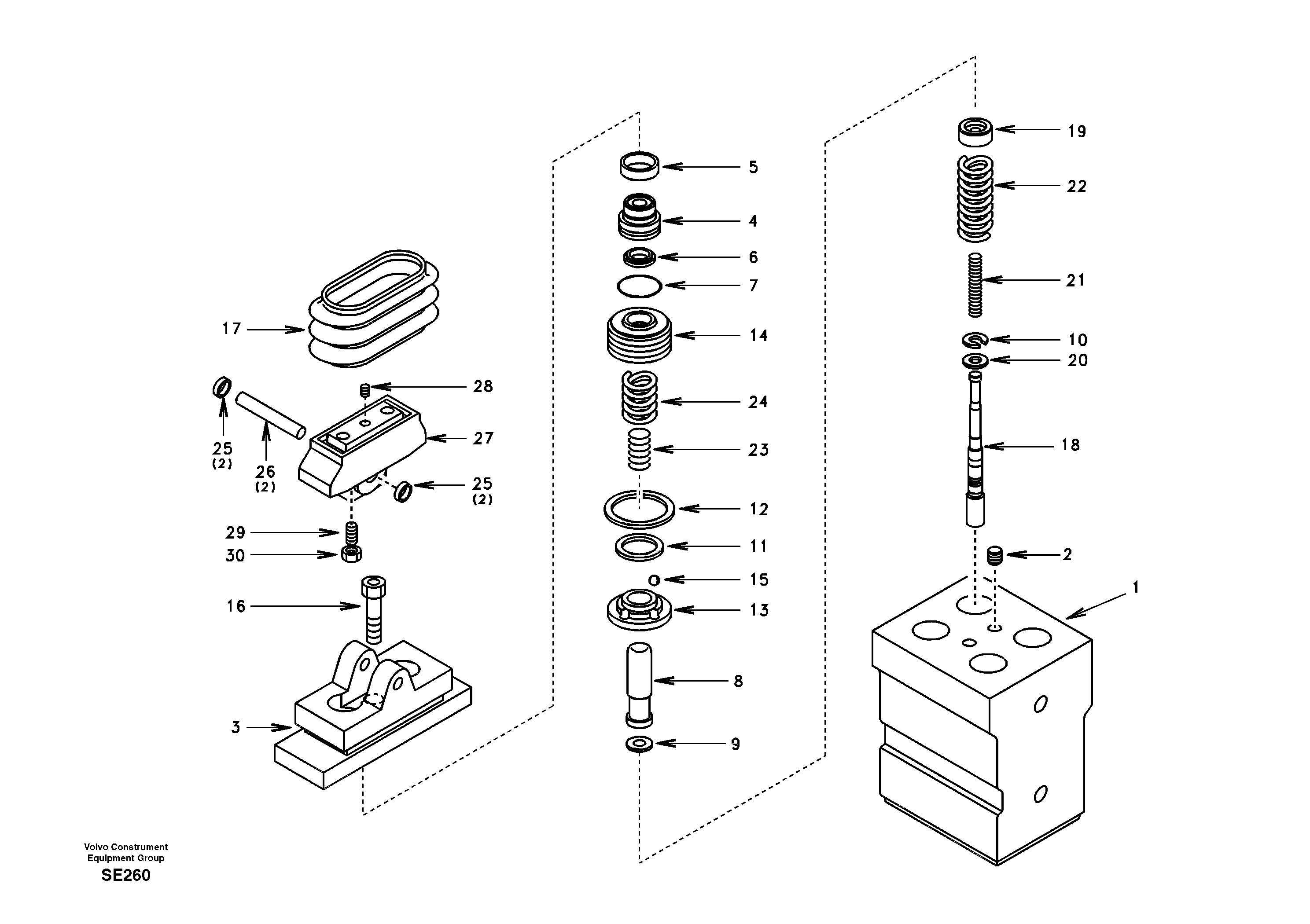 Схема запчастей Volvo EC360 - 50802 Remote control valve pedal, travel motor 