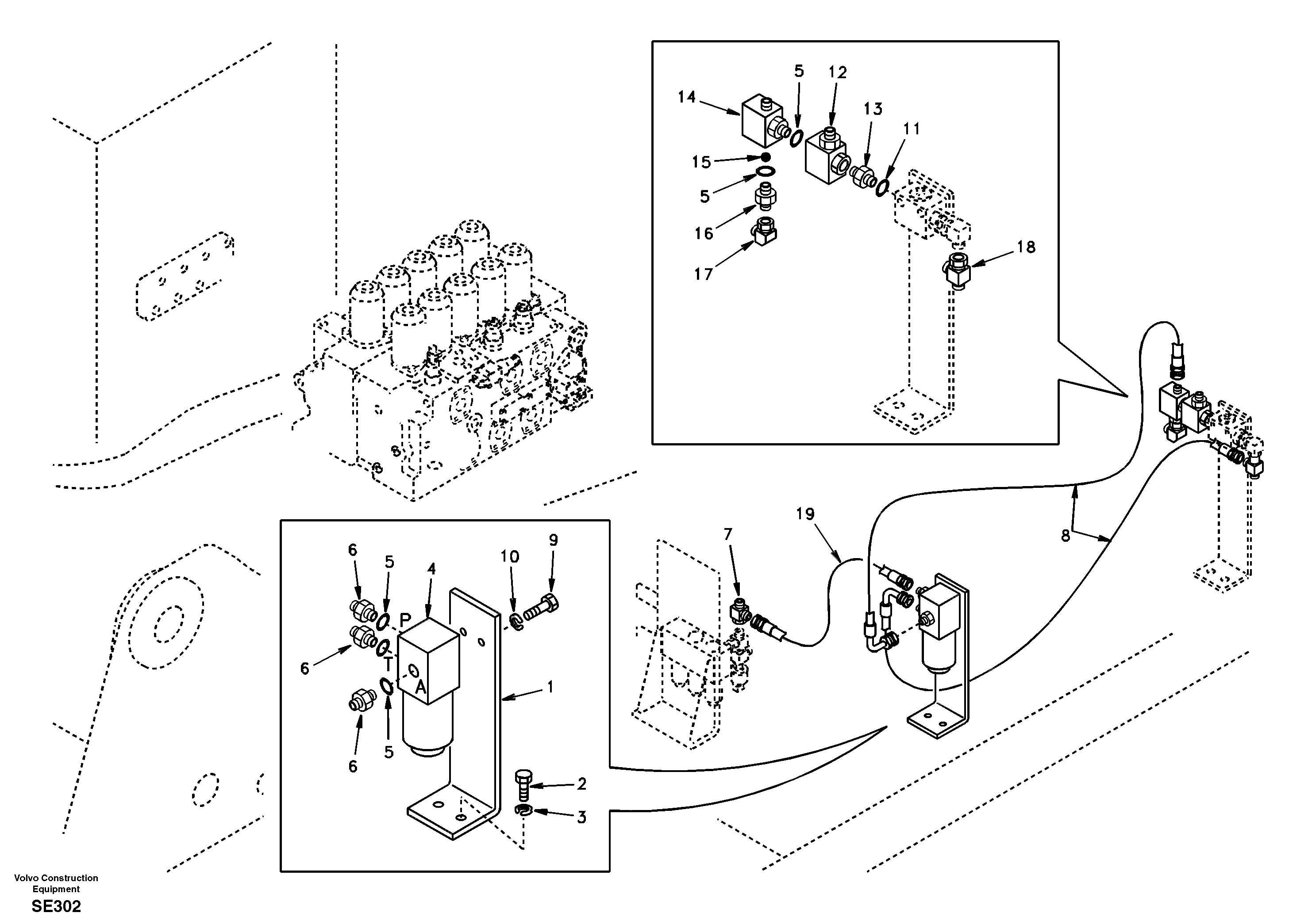 Схема запчастей Volvo EC360 - 19547 Working hydraulic, thumb bucket on hammer and shear 