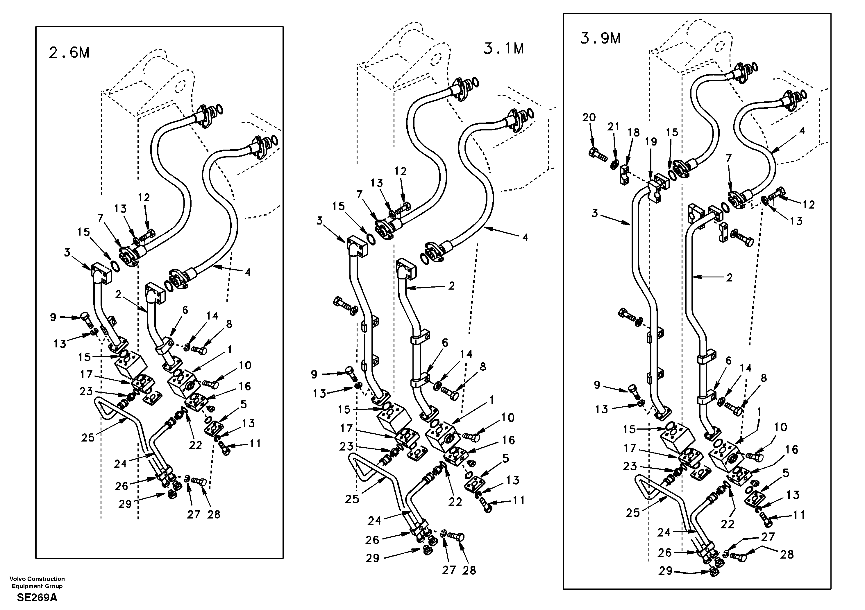 Схема запчастей Volvo EC360 - 43748 Working hydraulic, hammer and shear for dipper arm 