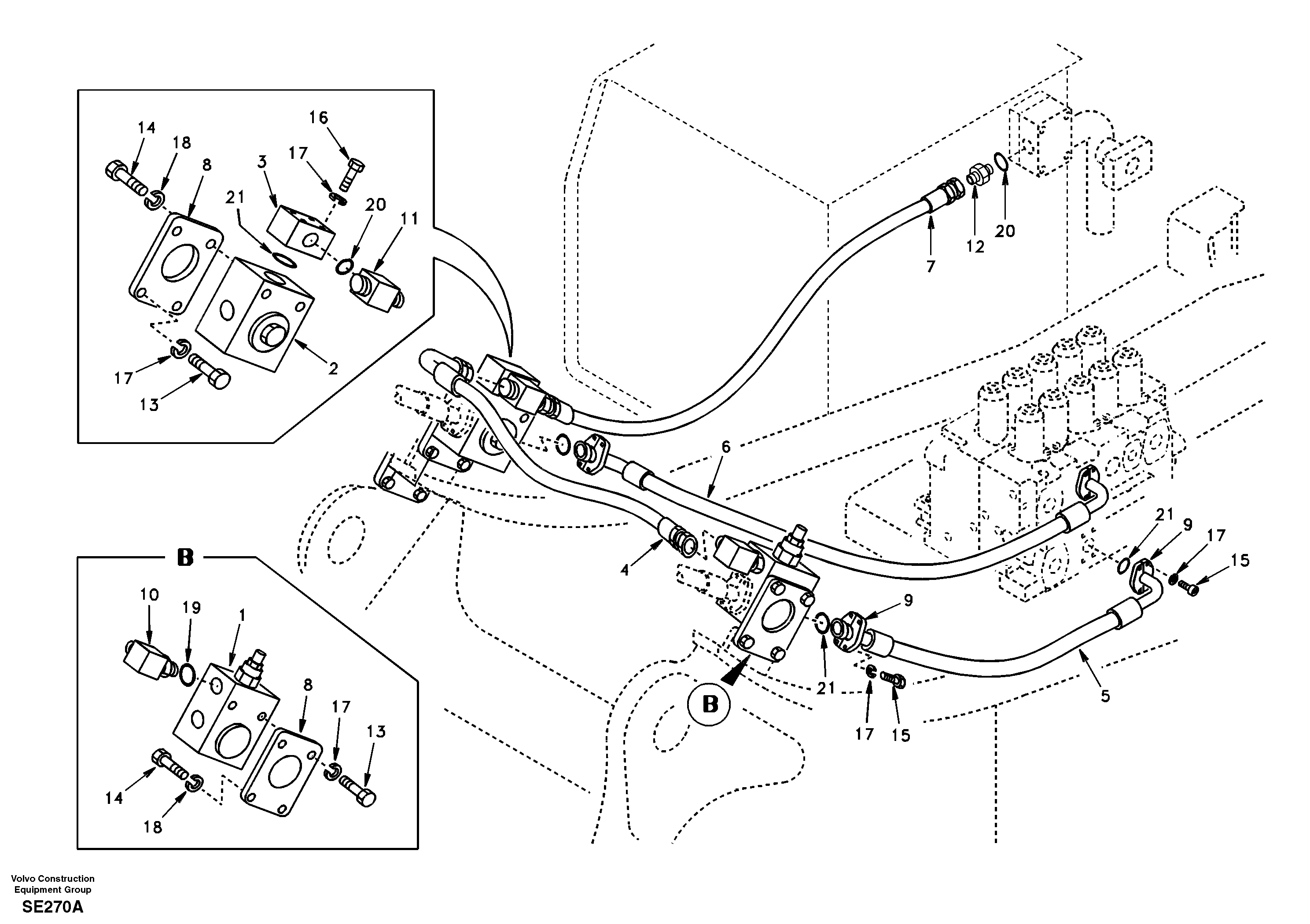 Схема запчастей Volvo EC360 - 79204 Working hydraulic, hammer and shear for upper 