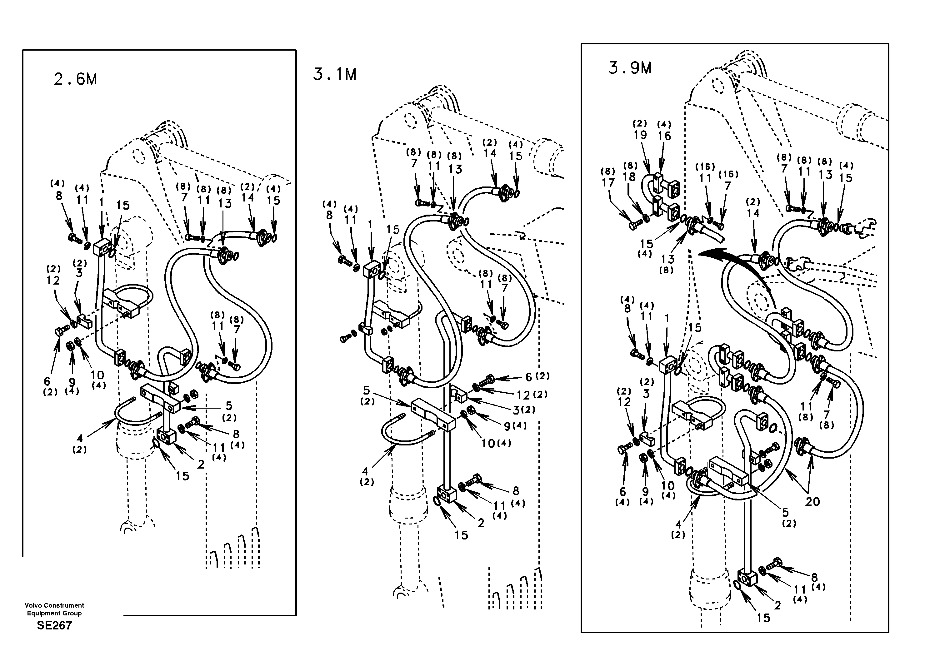 Схема запчастей Volvo EC360 - 80187 Working hydraulic, dipper arm 