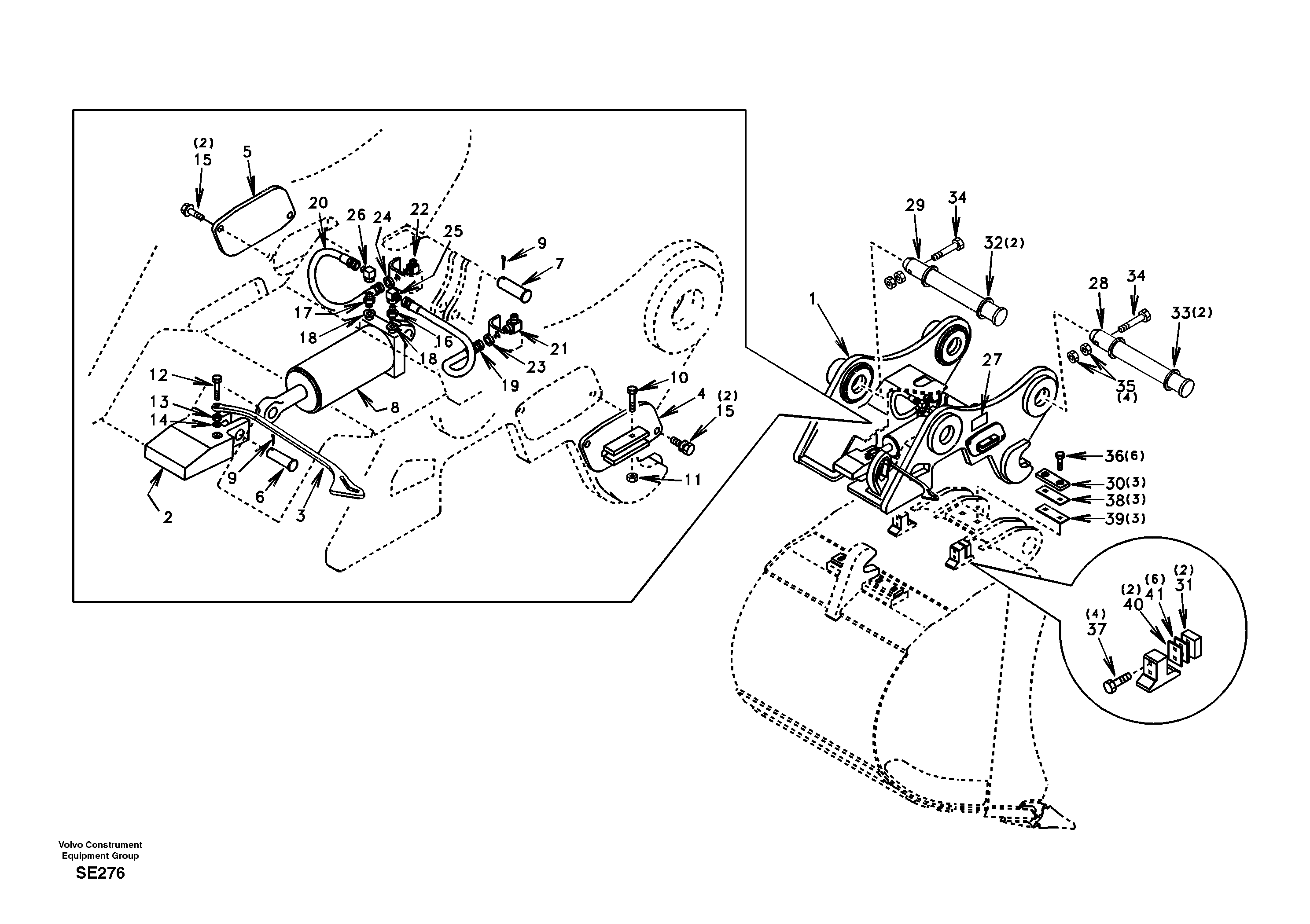 Схема запчастей Volvo EC360 - 80052 Attachment bracket, quickfit 