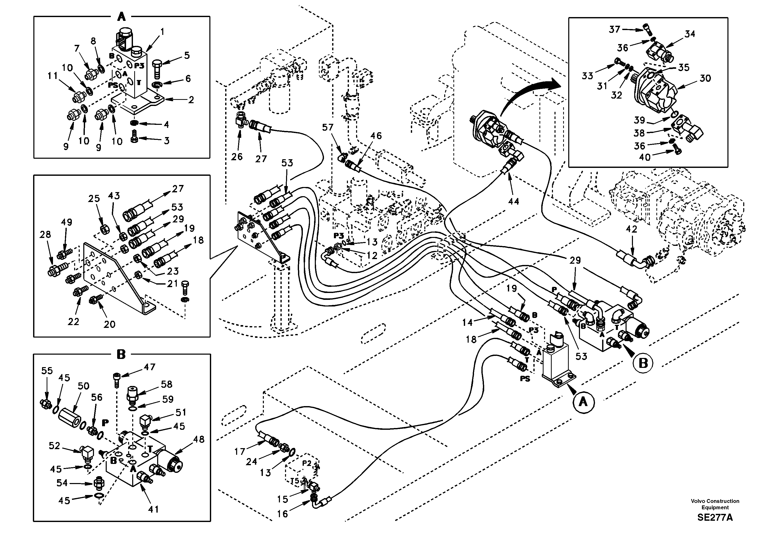 Схема запчастей Volvo EC360 - 9331 Quickfit and rotator hydraulic 