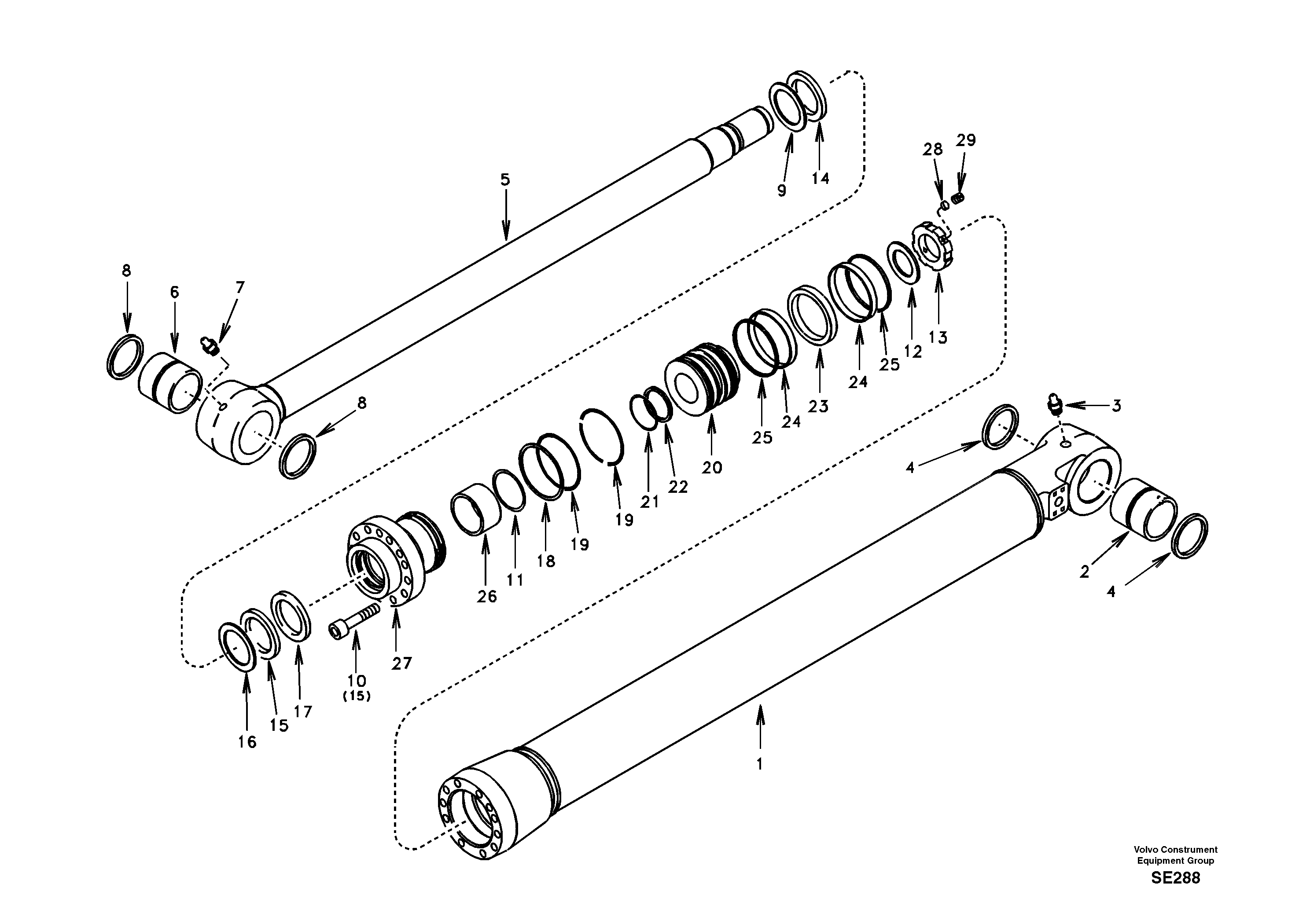 Схема запчастей Volvo EC360 - 17432 Цилиндр ковша 