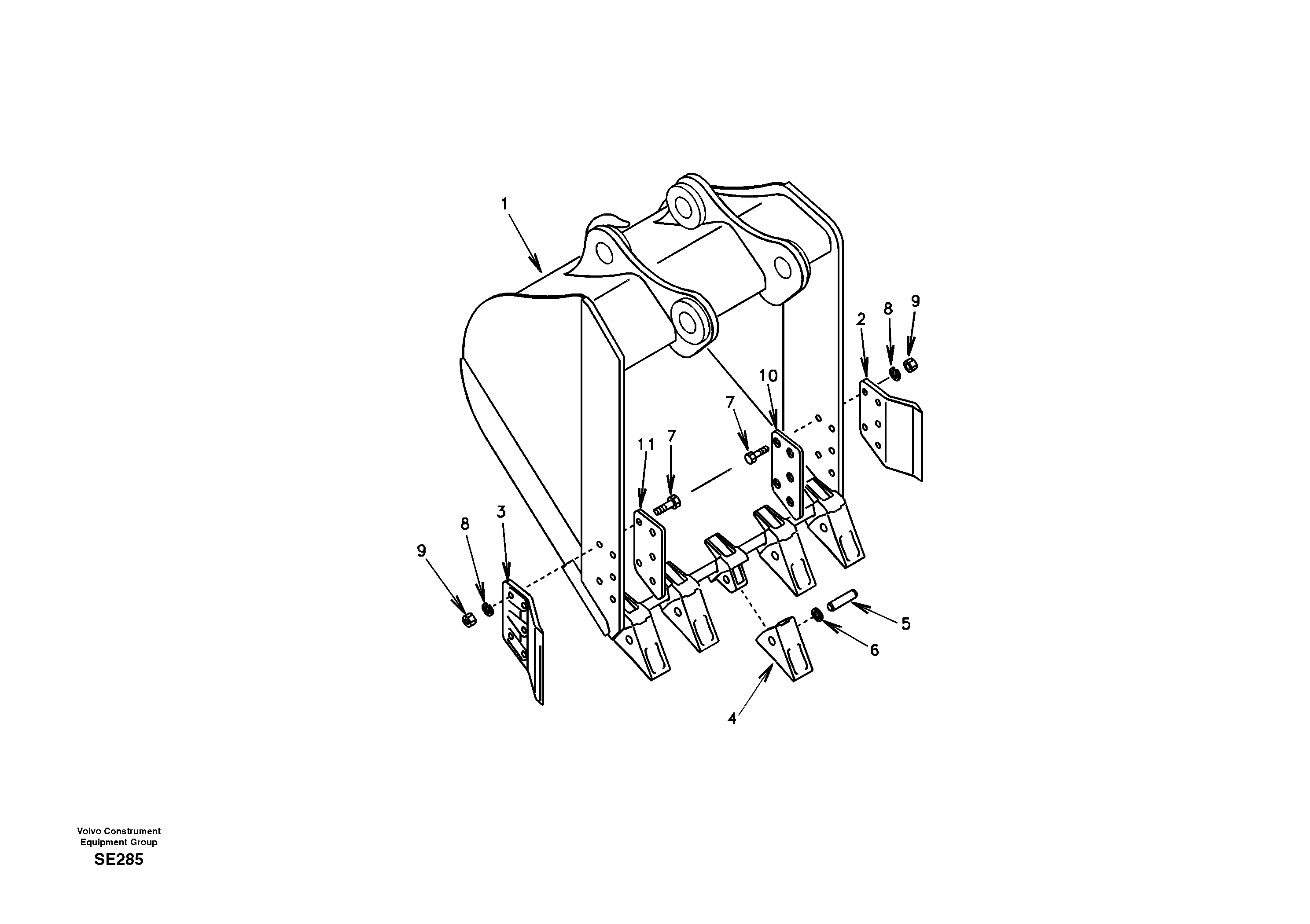 Схема запчастей Volvo EC360 - 33965 Ковш 