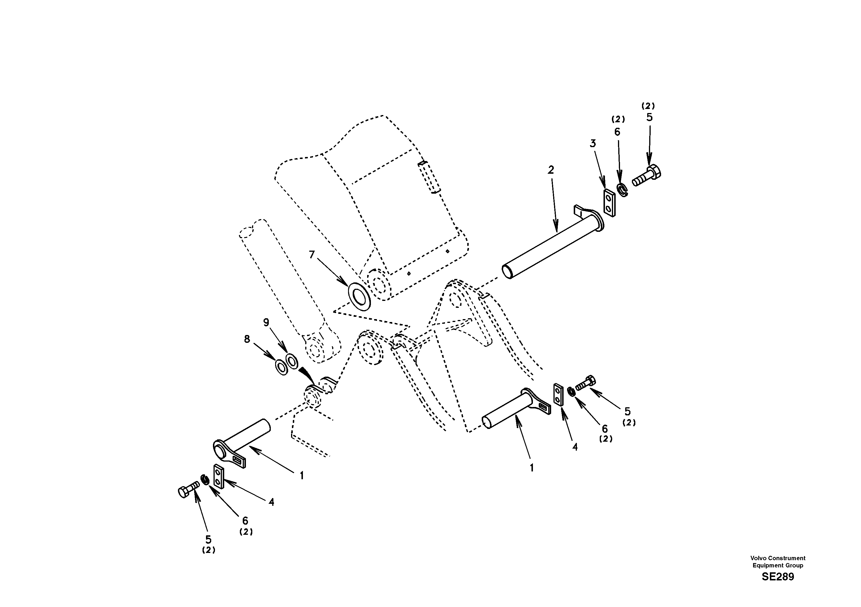 Схема запчастей Volvo EC360 - 18985 Links to boom and boom cylinder mounting 