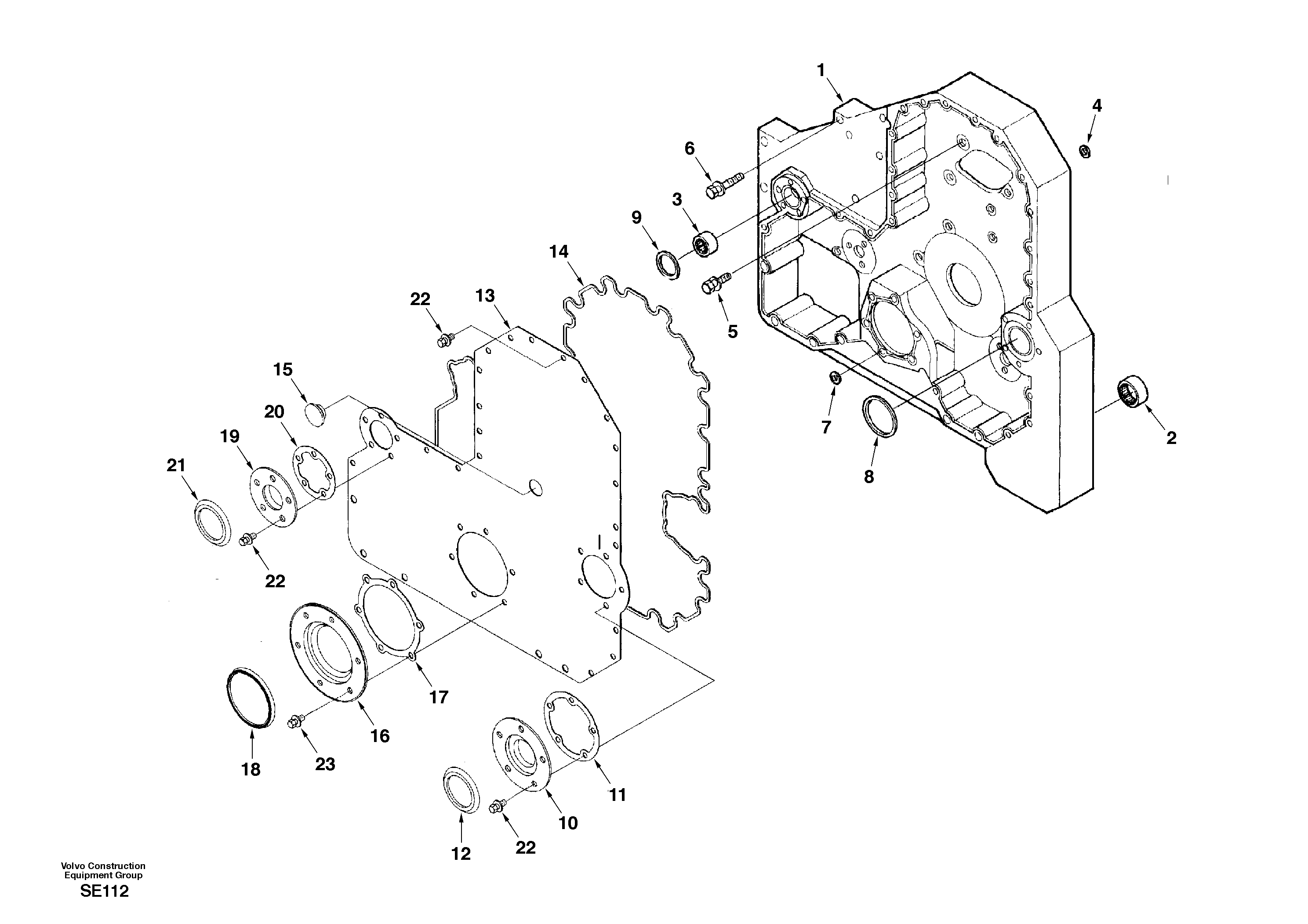 Схема запчастей Volvo EC360 - 30709 Timing gear casing 