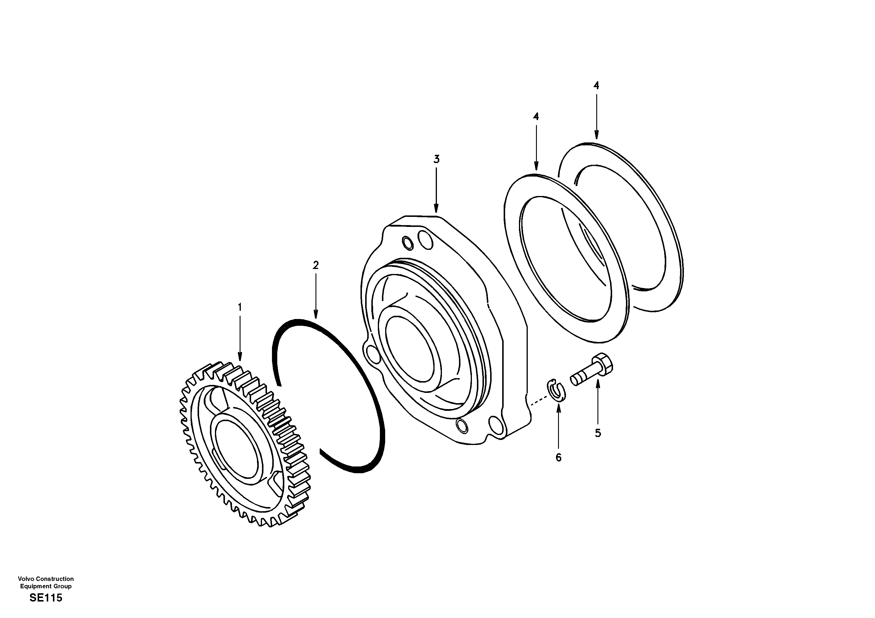 Схема запчастей Volvo EC360 - 34253 Pump drive power take-off 