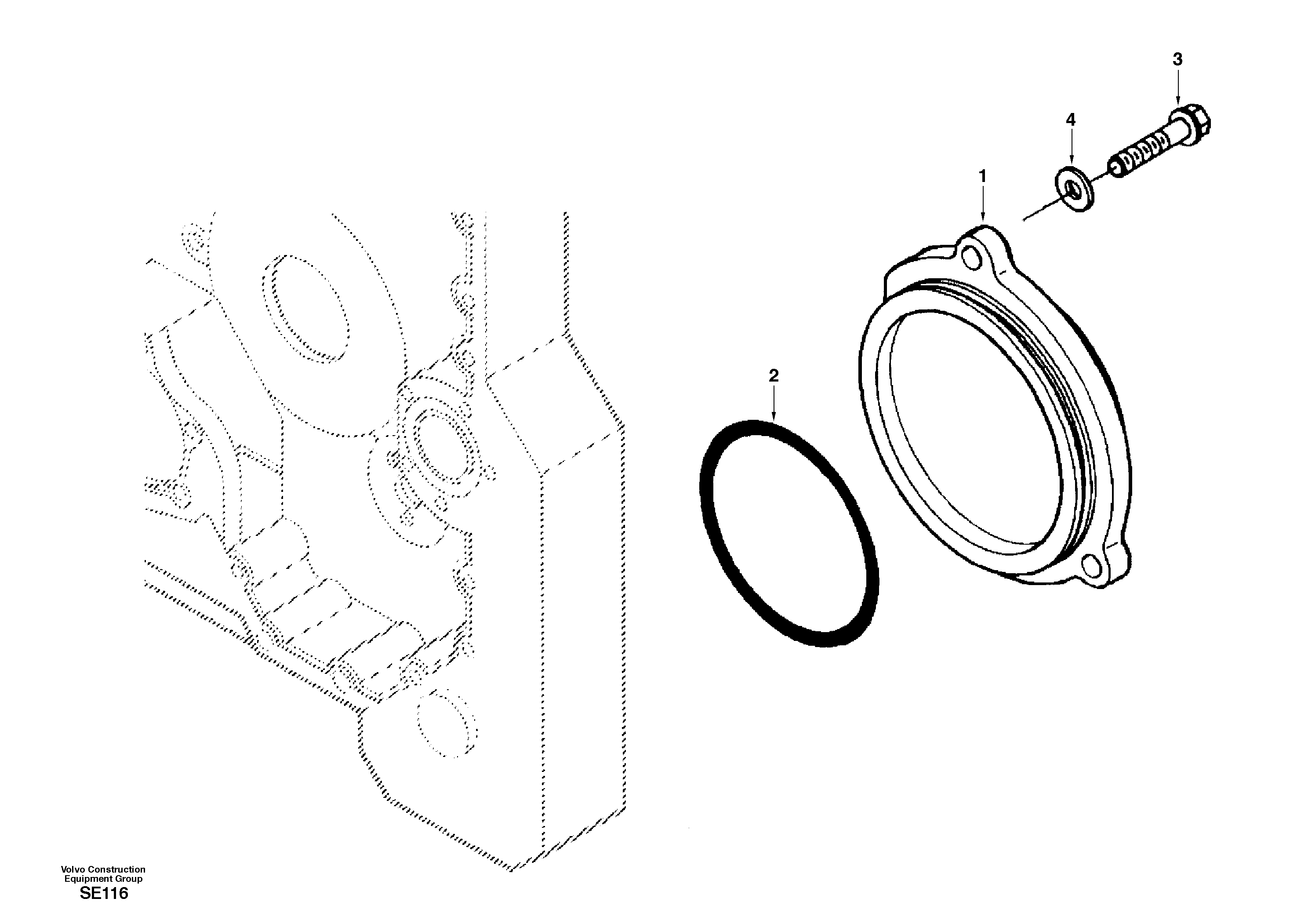 Схема запчастей Volvo EC360 - 34255 Power take-off cover 