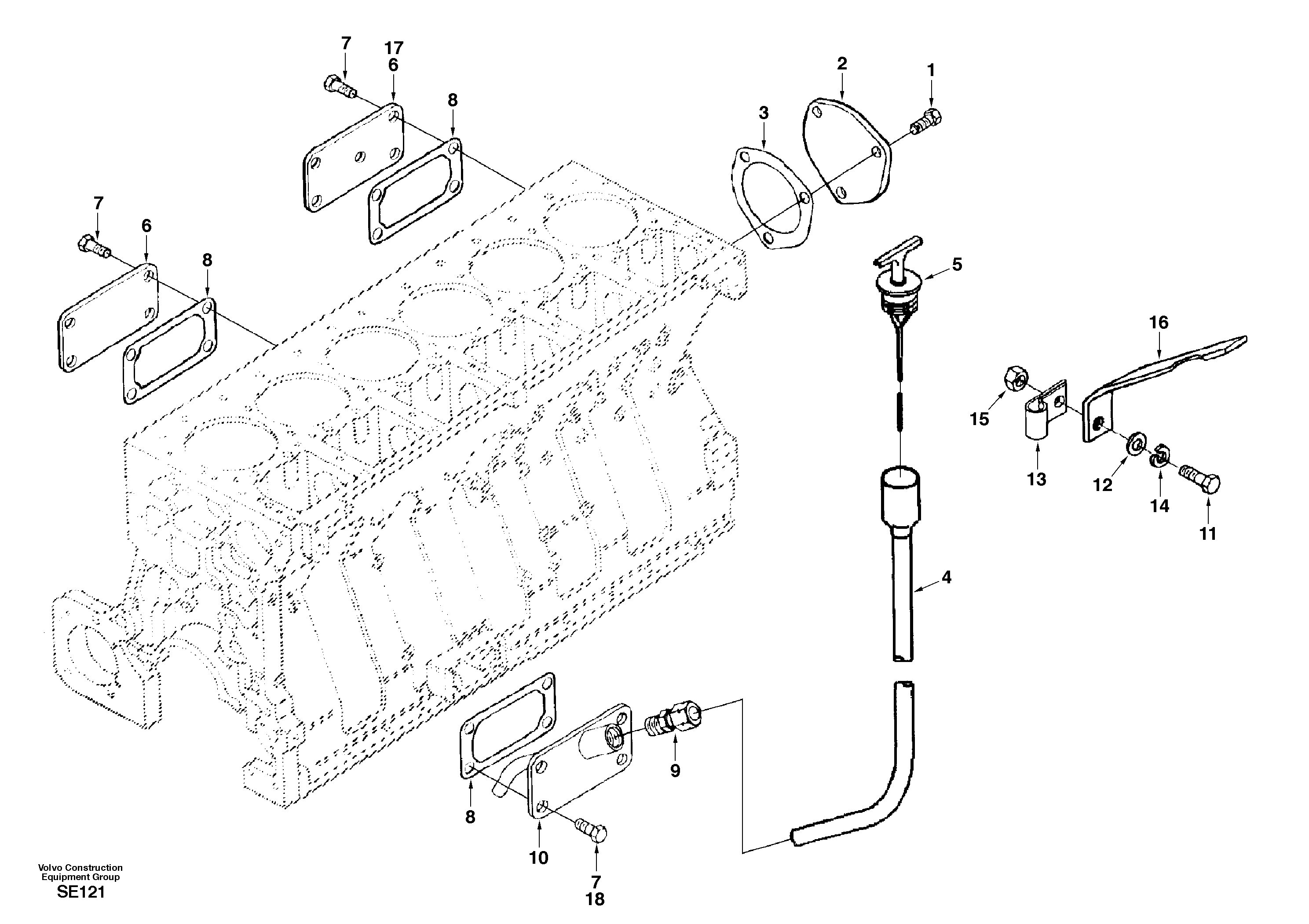 Схема запчастей Volvo EC360 - 34257 Oil dipstick 