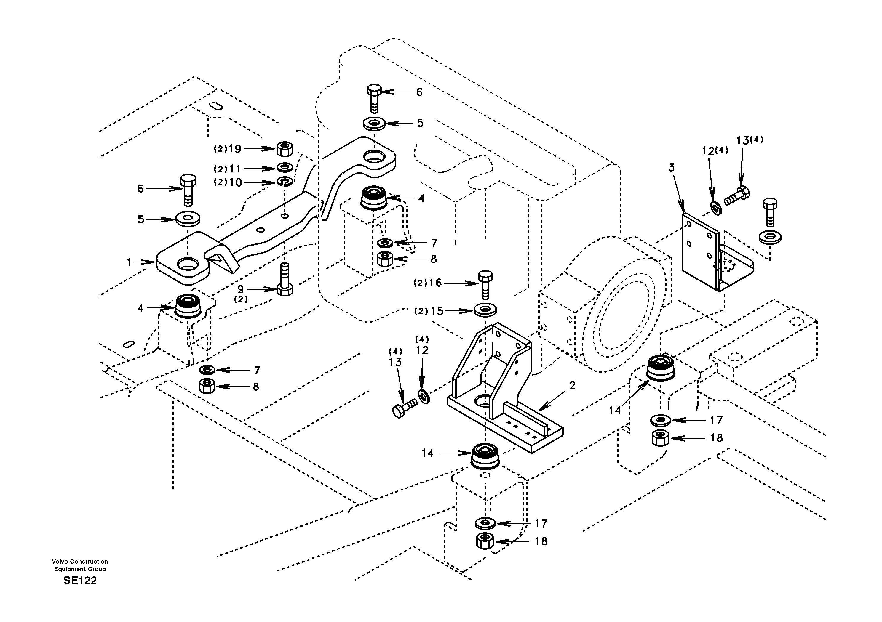 Схема запчастей Volvo EC360 - 101581 Engine mount 