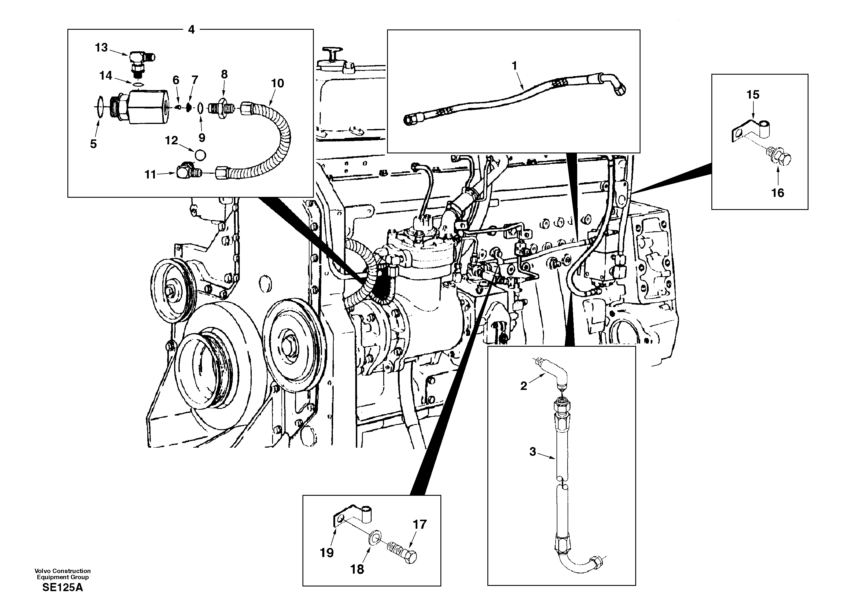 Схема запчастей Volvo EC360 - 30839 Oil control valve, plumbing 