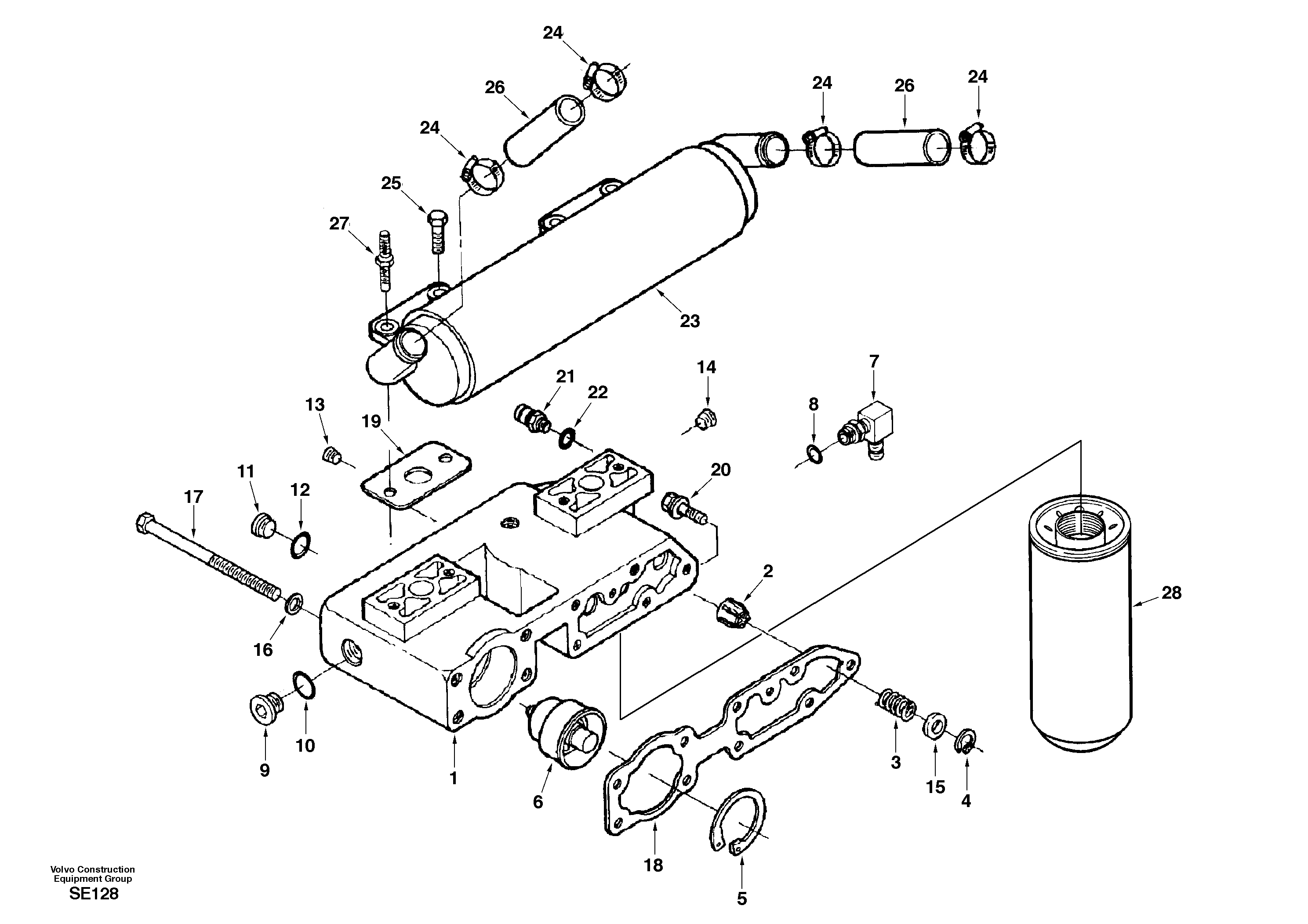 Схема запчастей Volvo EC360 - 34262 Масляный радиатор 