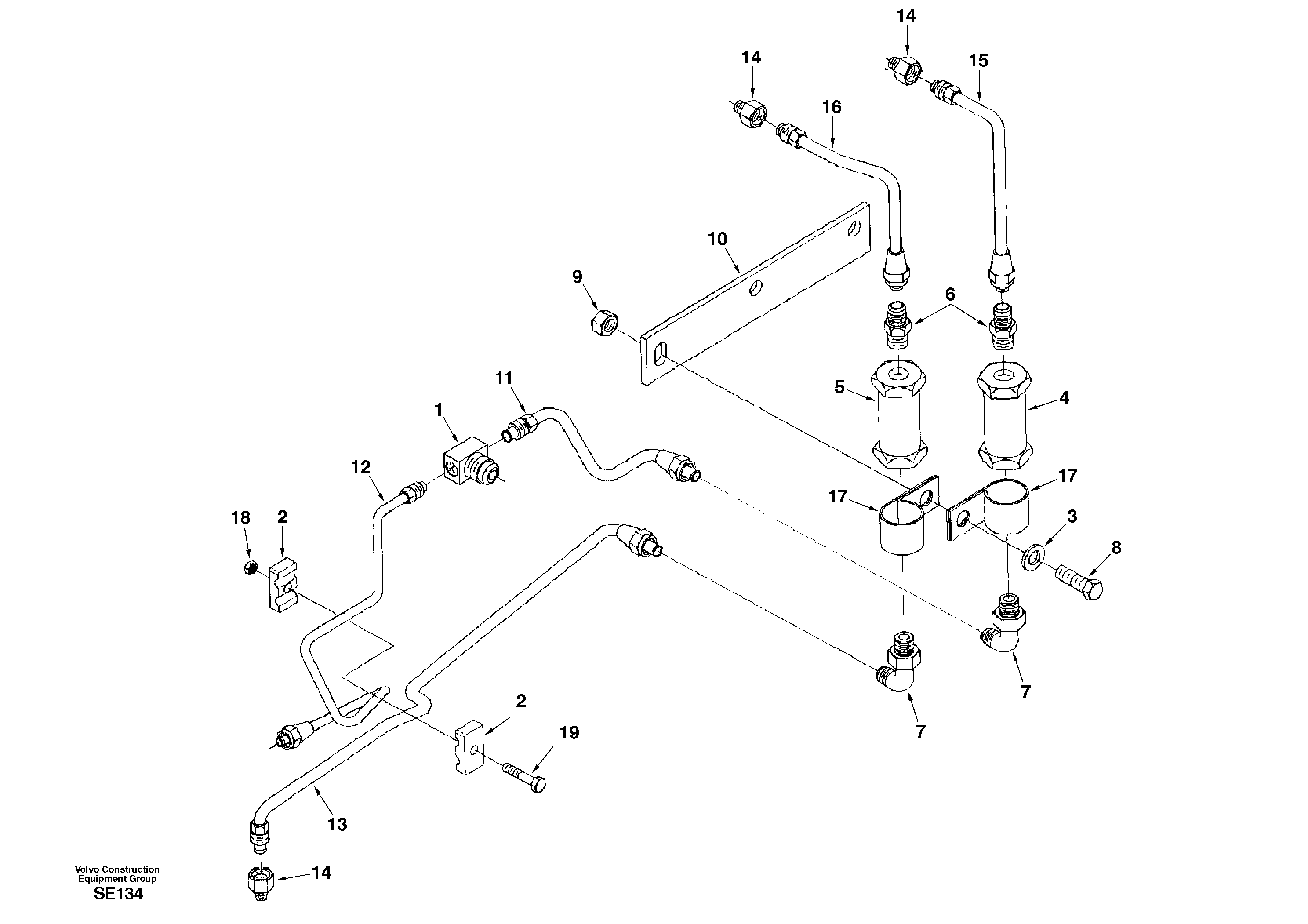 Схема запчастей Volvo EC360 - 96792 Fuel pipes-injector 