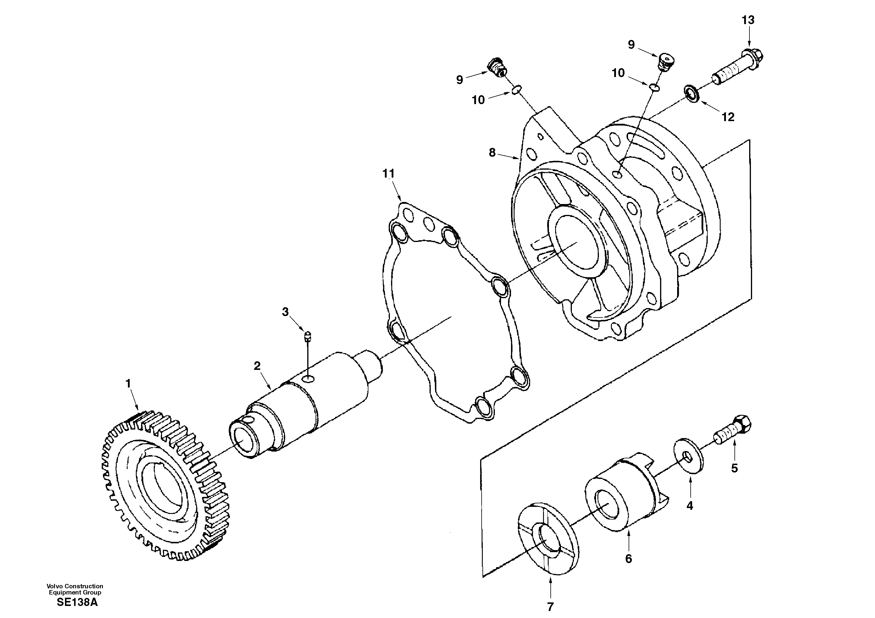 Схема запчастей Volvo EC360 - 47172 Drive for injection pump 