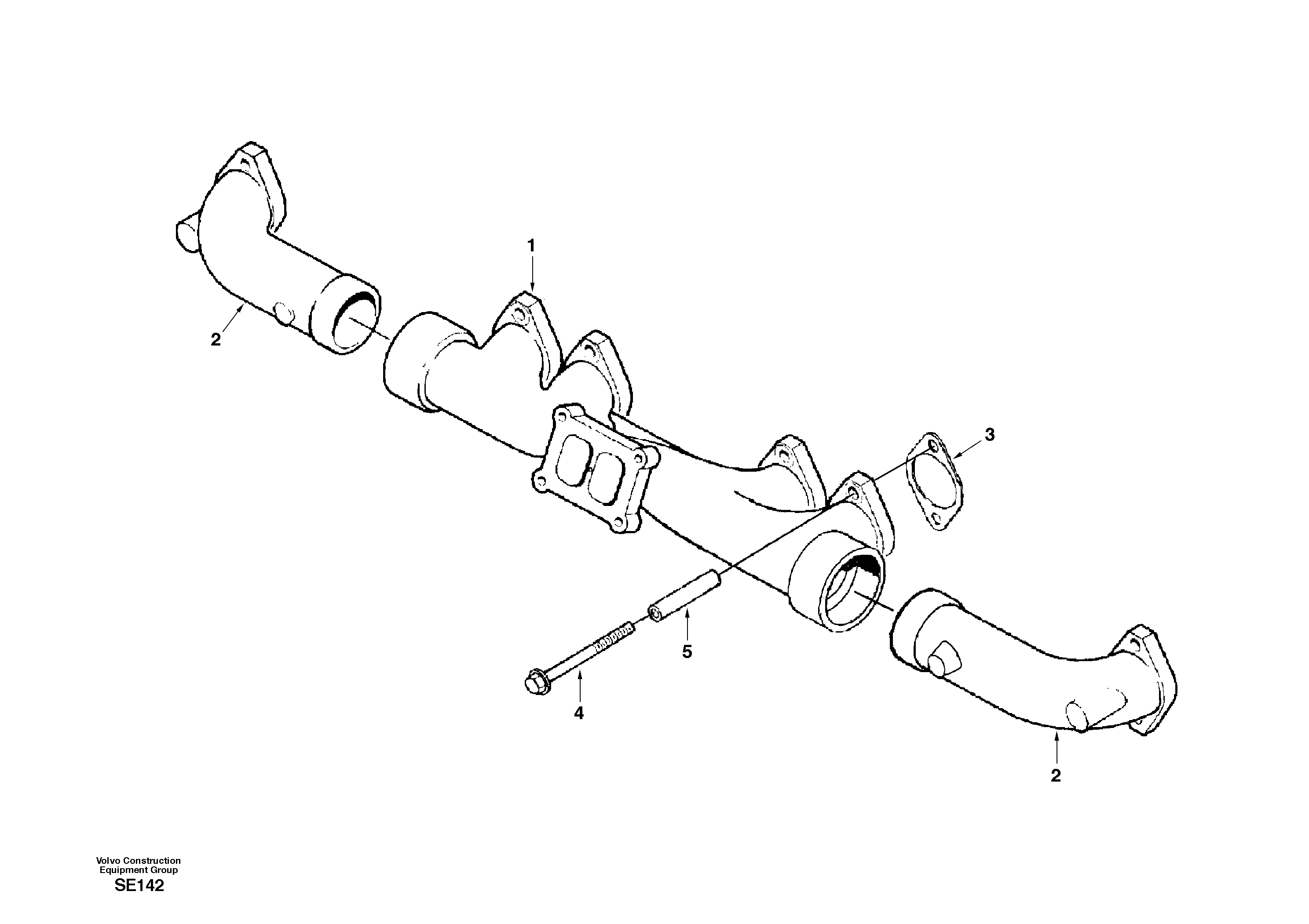 Схема запчастей Volvo EC360 - 19662 Коллектор (труба) выпускной 