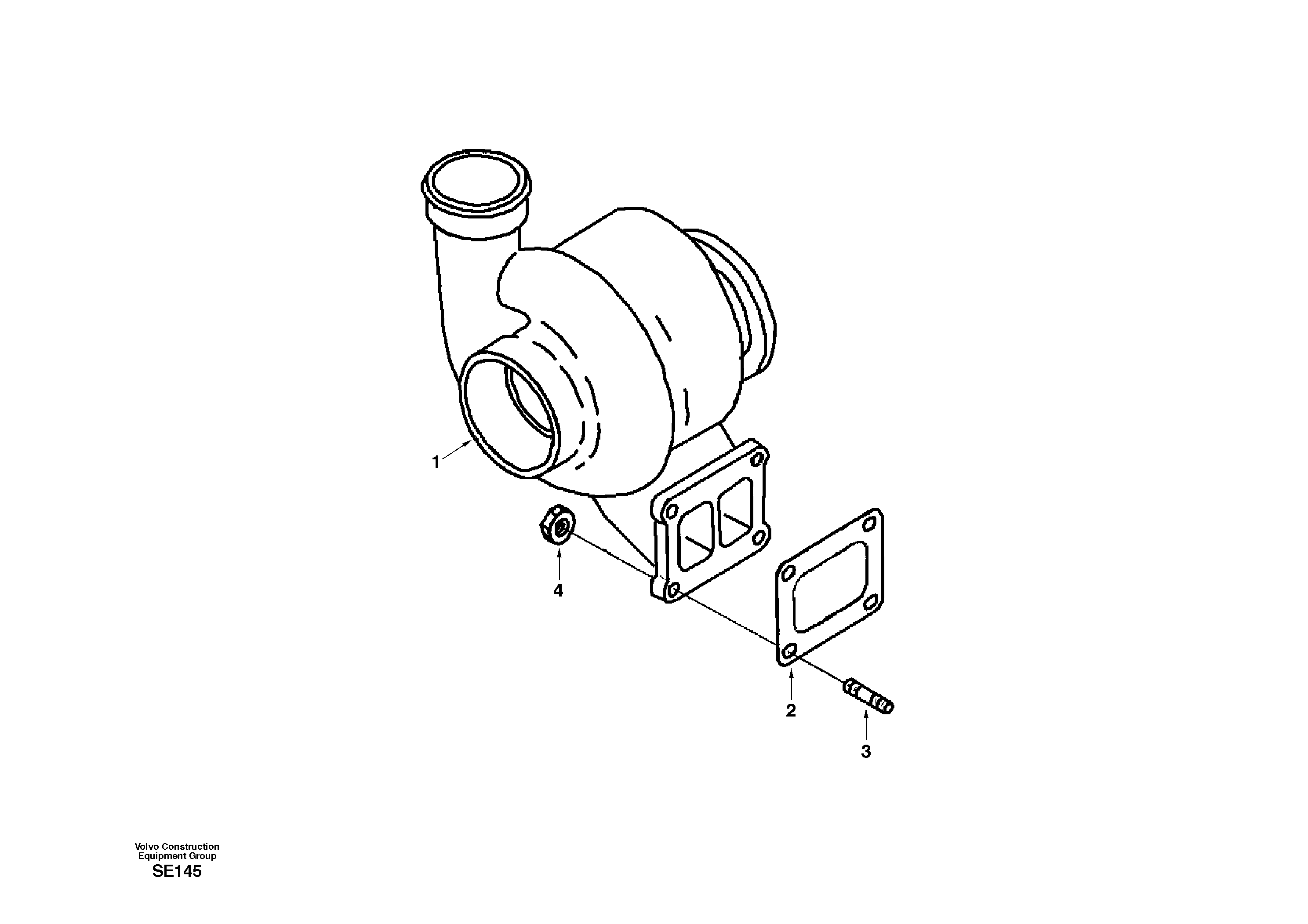 Схема запчастей Volvo EC360 - 30845 Турбокомпрессор (турбина) с установочными деталями 