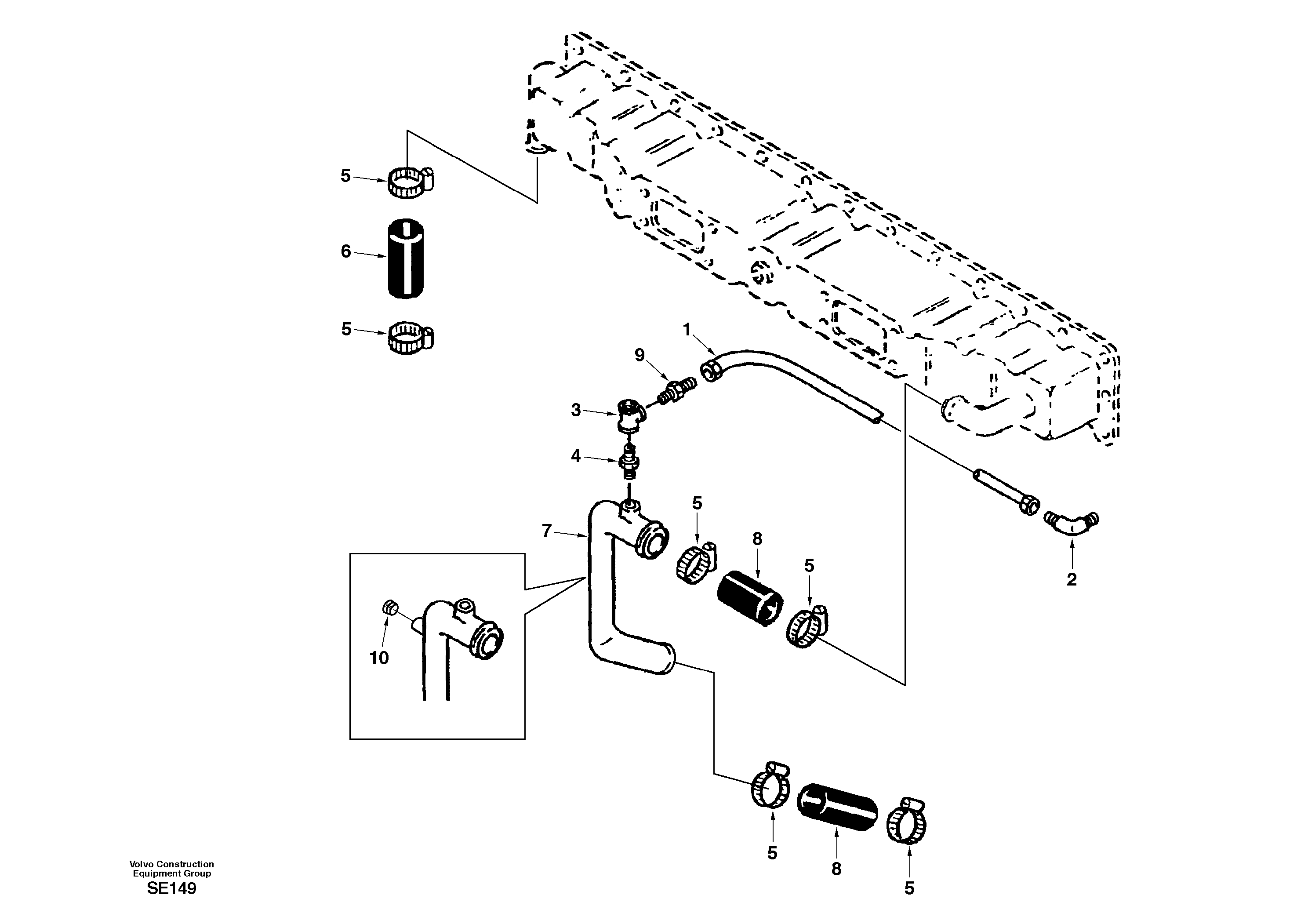 Схема запчастей Volvo EC360 - 30847 Charge air cooler, plumbing 