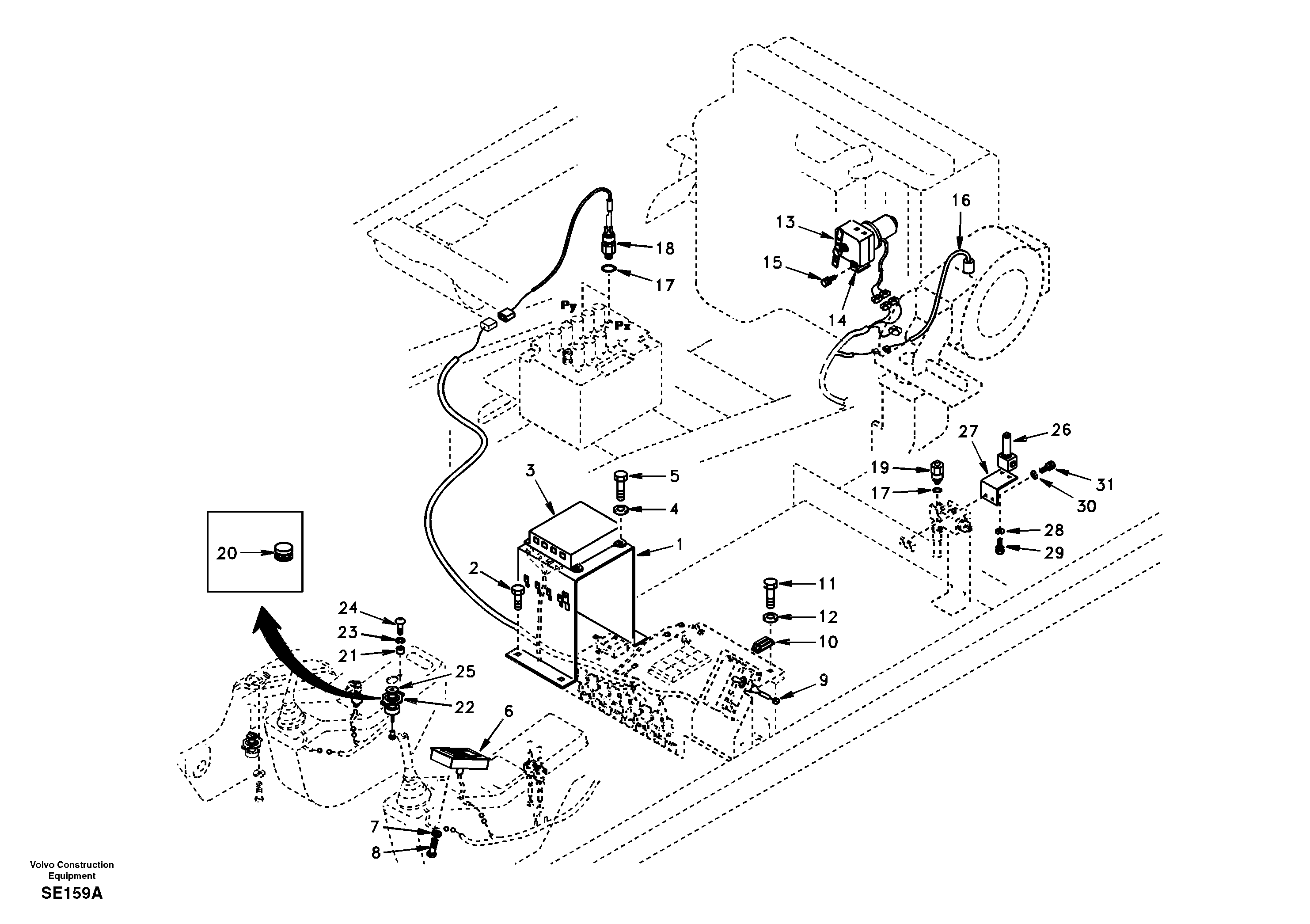 Схема запчастей Volvo EC360 - 101582 Automatic Speed control 