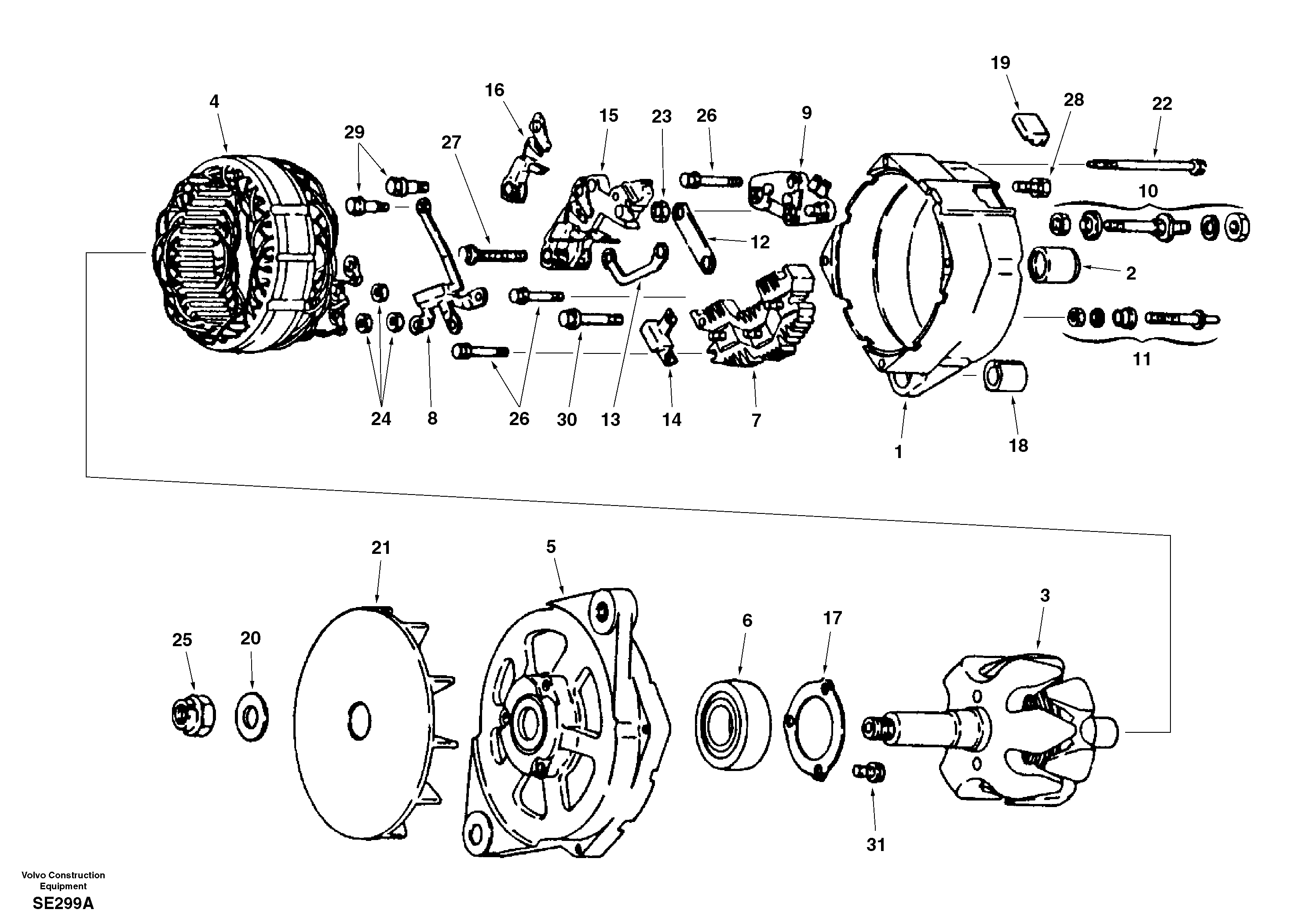 Схема запчастей Volvo EC360 - 51116 Alternator 