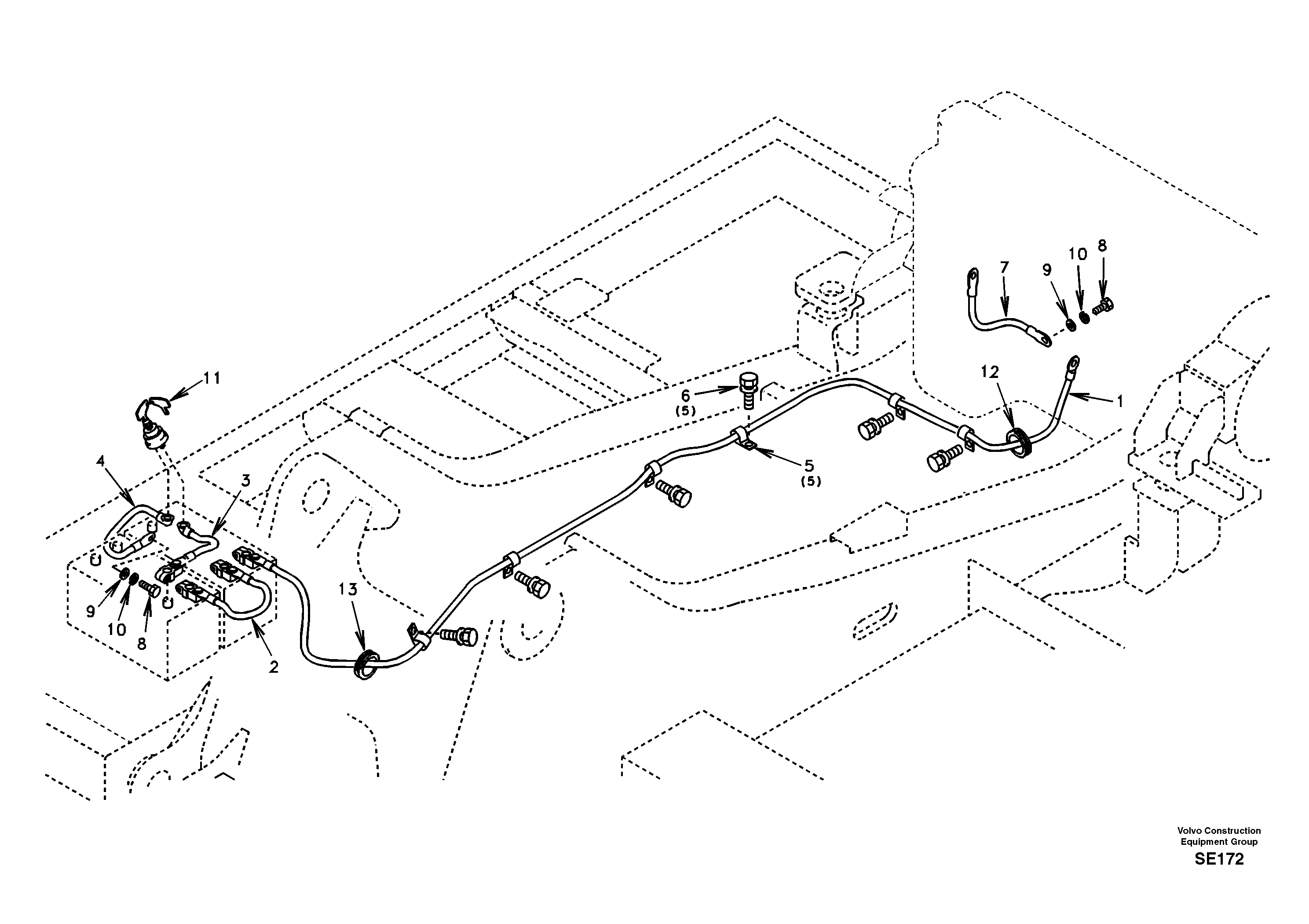 Схема запчастей Volvo EC360 - 36661 Cables, battery 