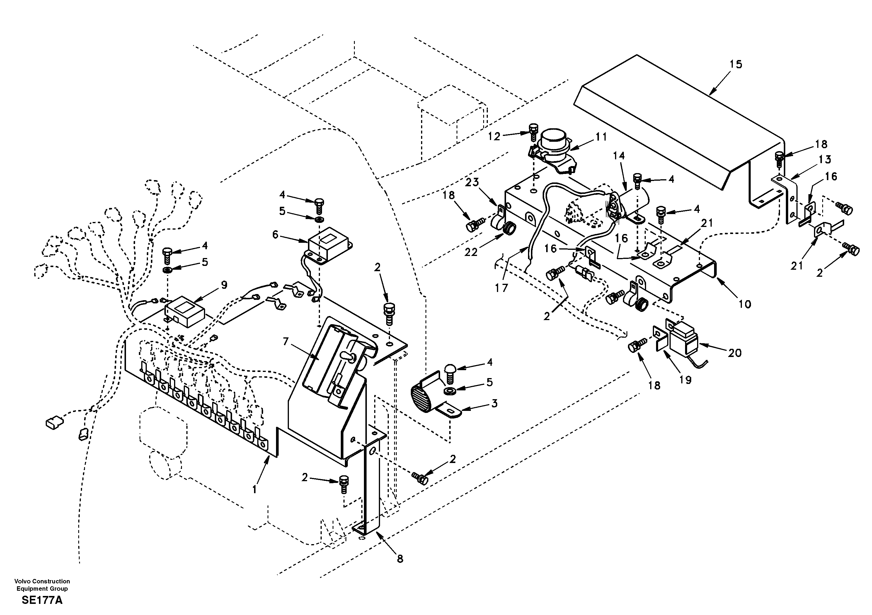 Схема запчастей Volvo EC360 - 30119 Electrical distribution box 