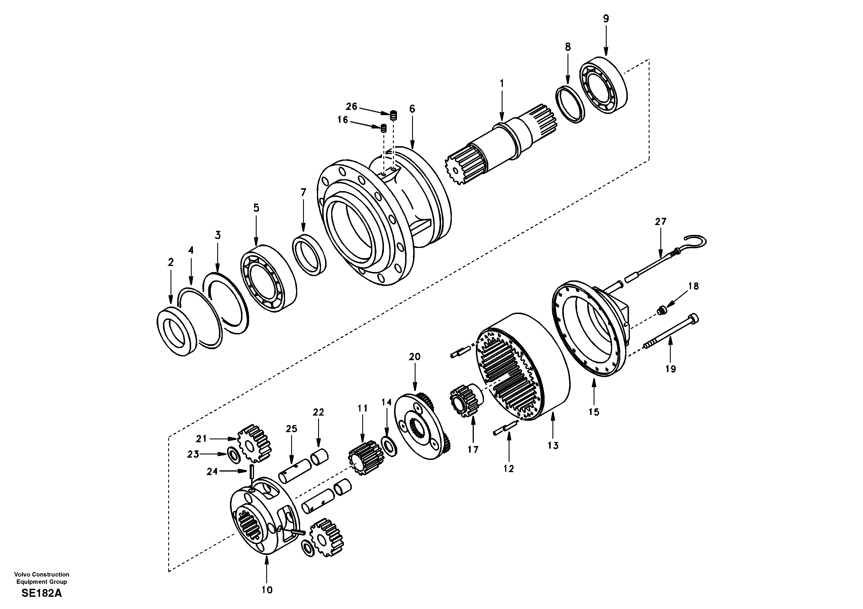 Схема запчастей Volvo EC360 - 41462 Swing gearbox 